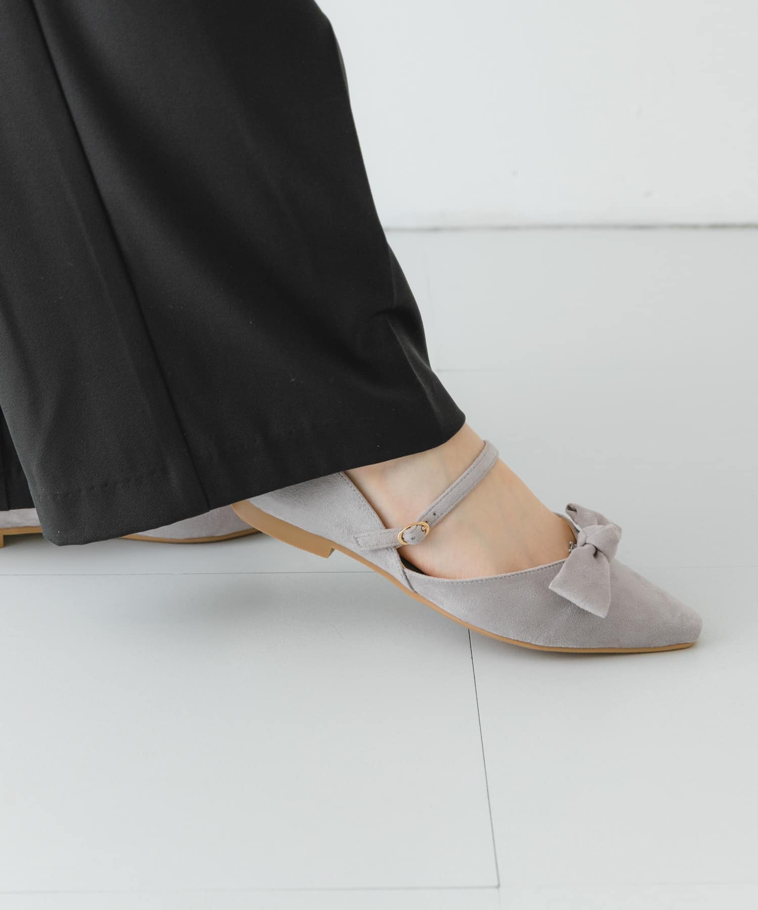 『WEB/一部店舗限定カラー』『MADE IN JAPAN』マルチWAYリボンパンプス GRAY 36