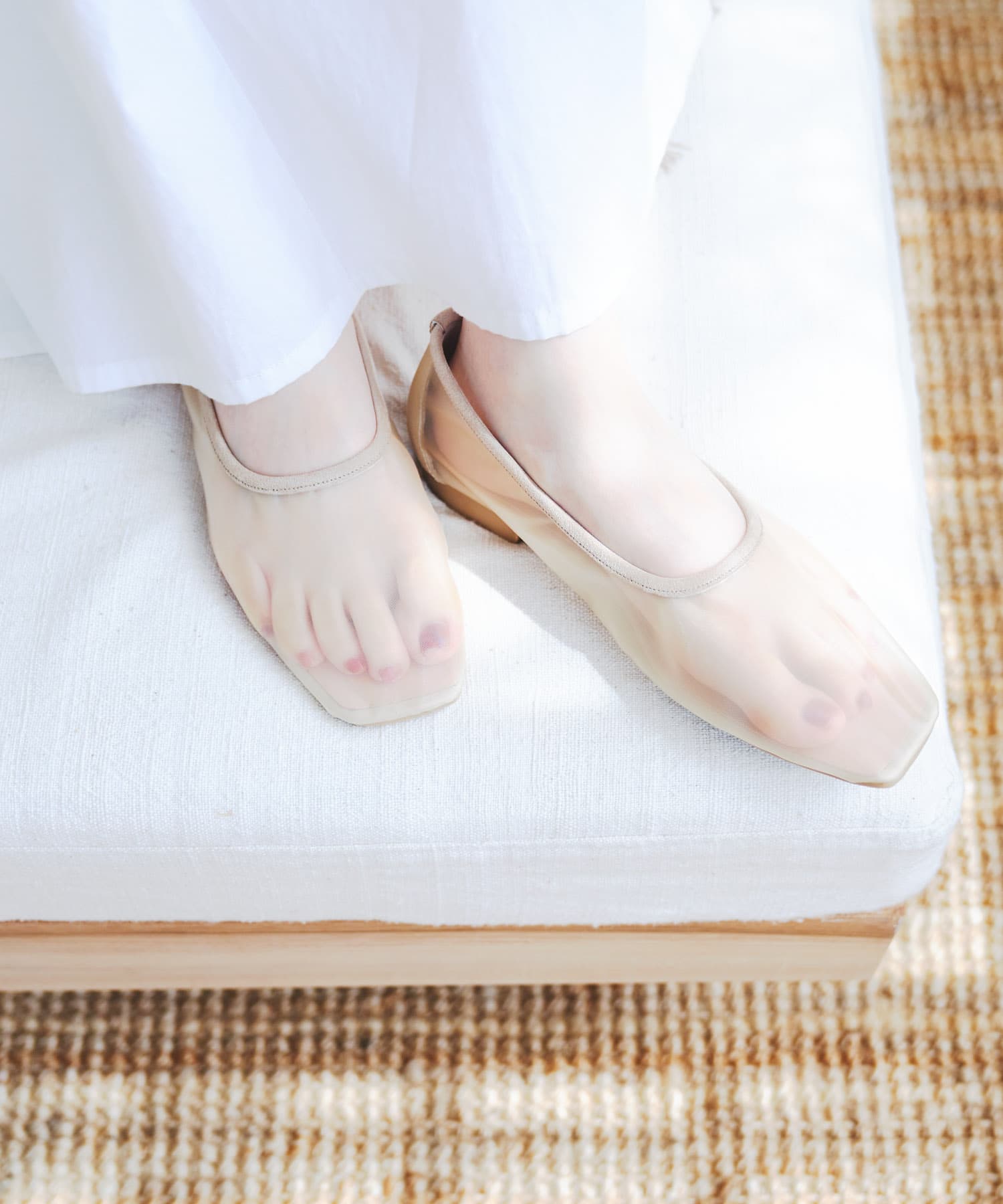 『MADE IN JAPAN』シアーフラットシューズ BEIGE 36