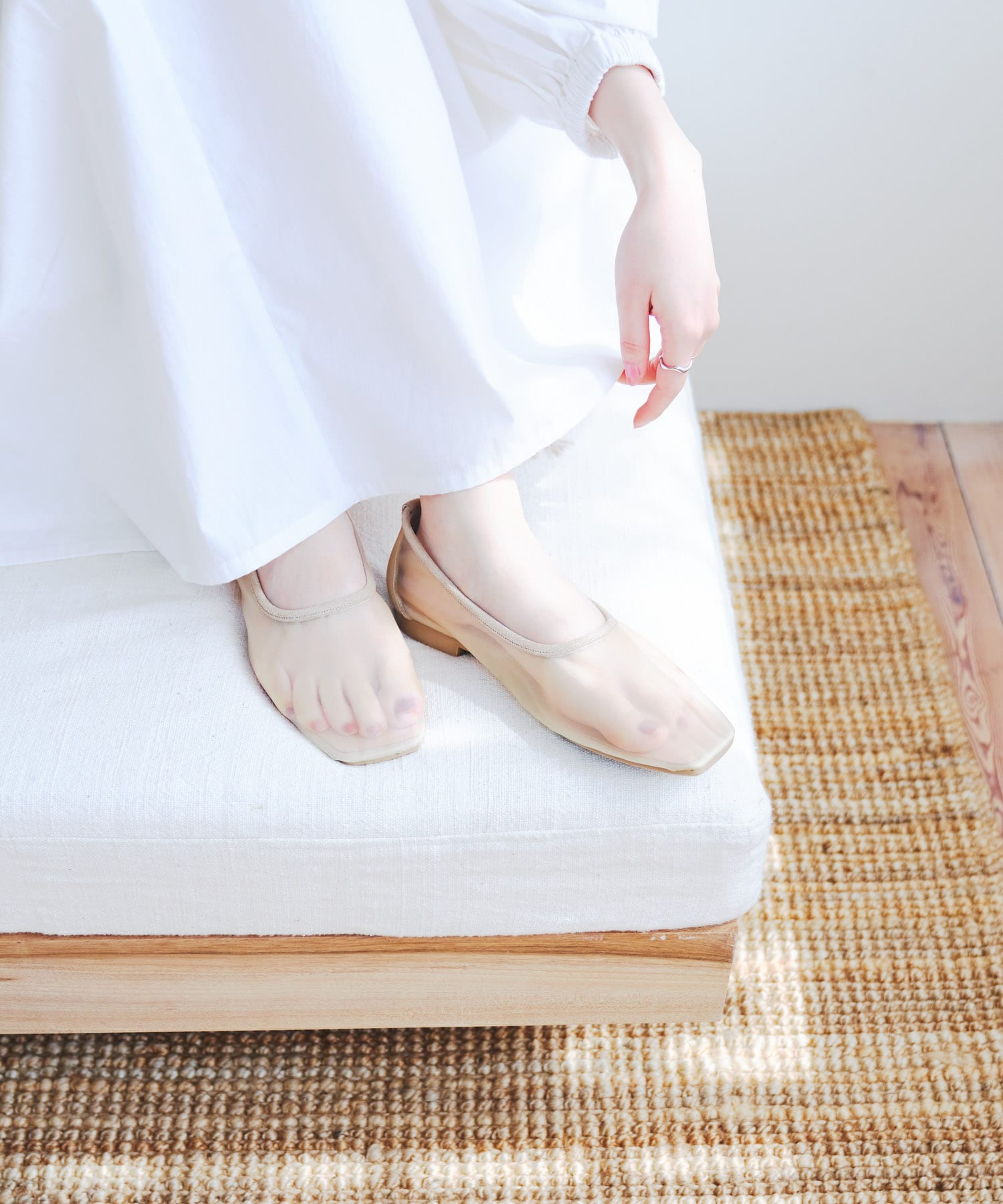 『MADE IN JAPAN』シアーフラットシューズ BEIGE 36