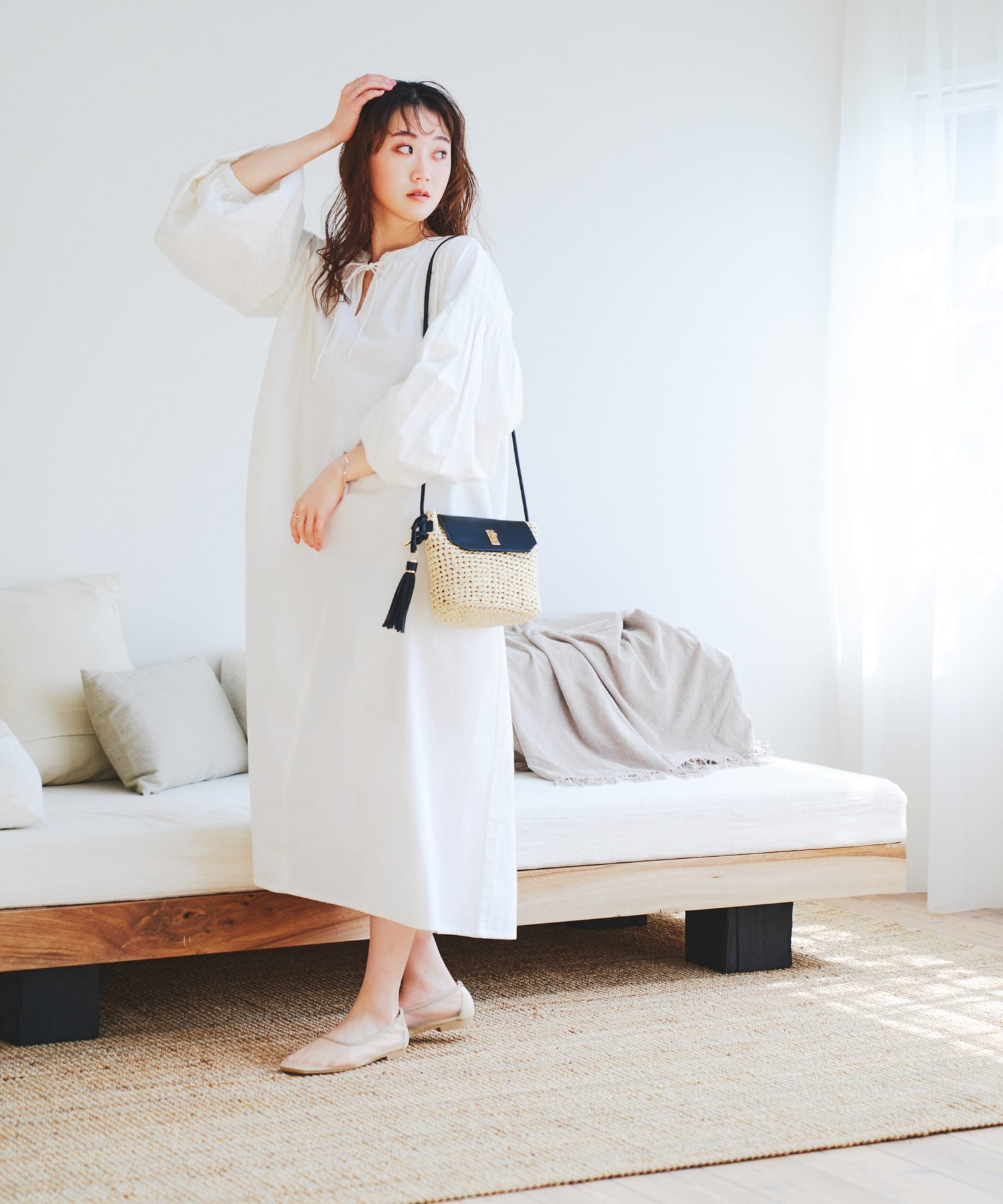 『MADE IN JAPAN』シアーフラットシューズ BEIGE 36