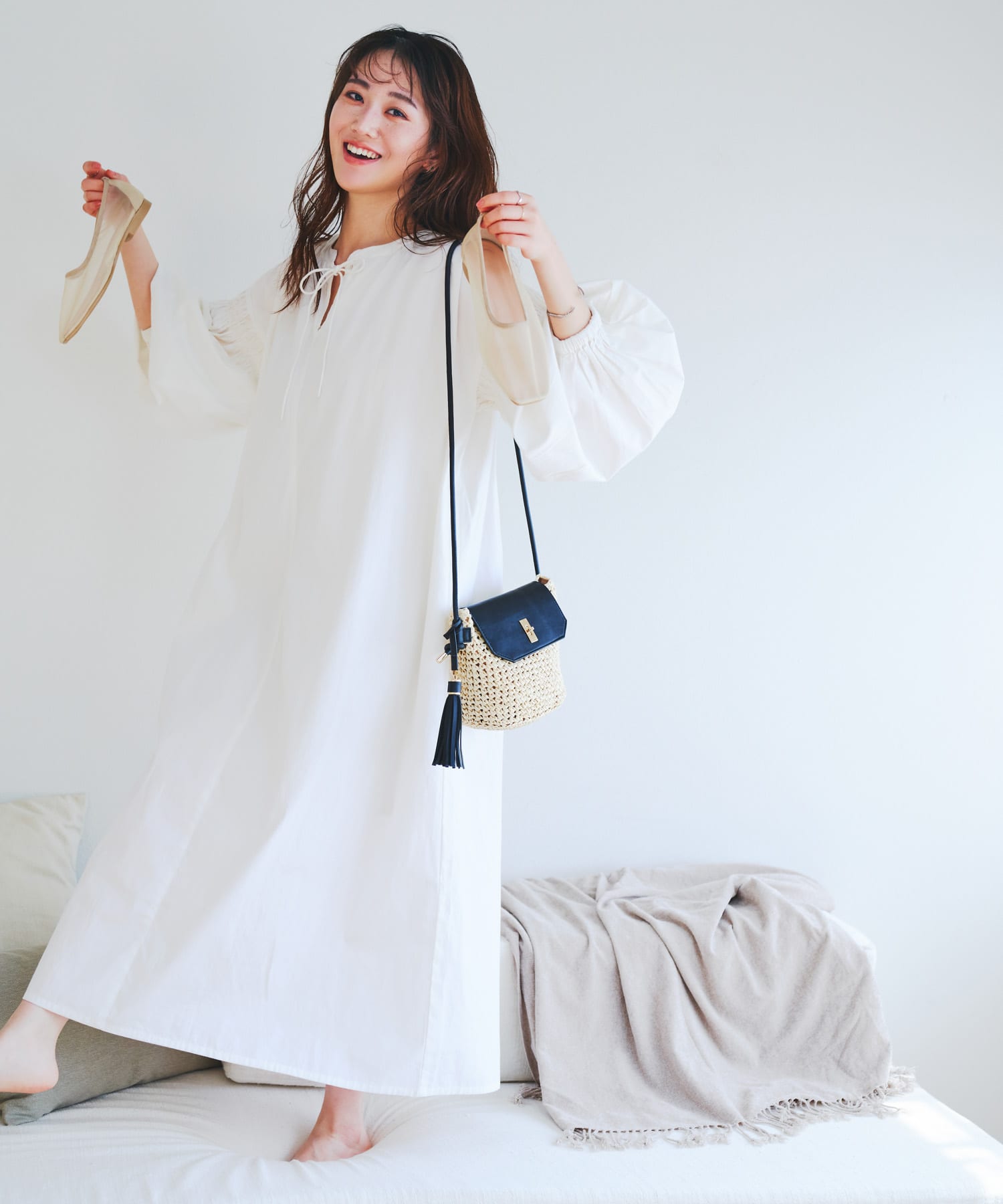 『MADE IN JAPAN』シアーフラットシューズ BEIGE 36