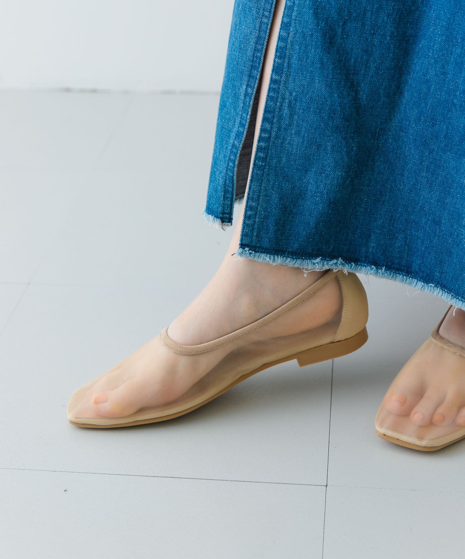 『MADE IN JAPAN』シアーフラットシューズ BEIGE 36