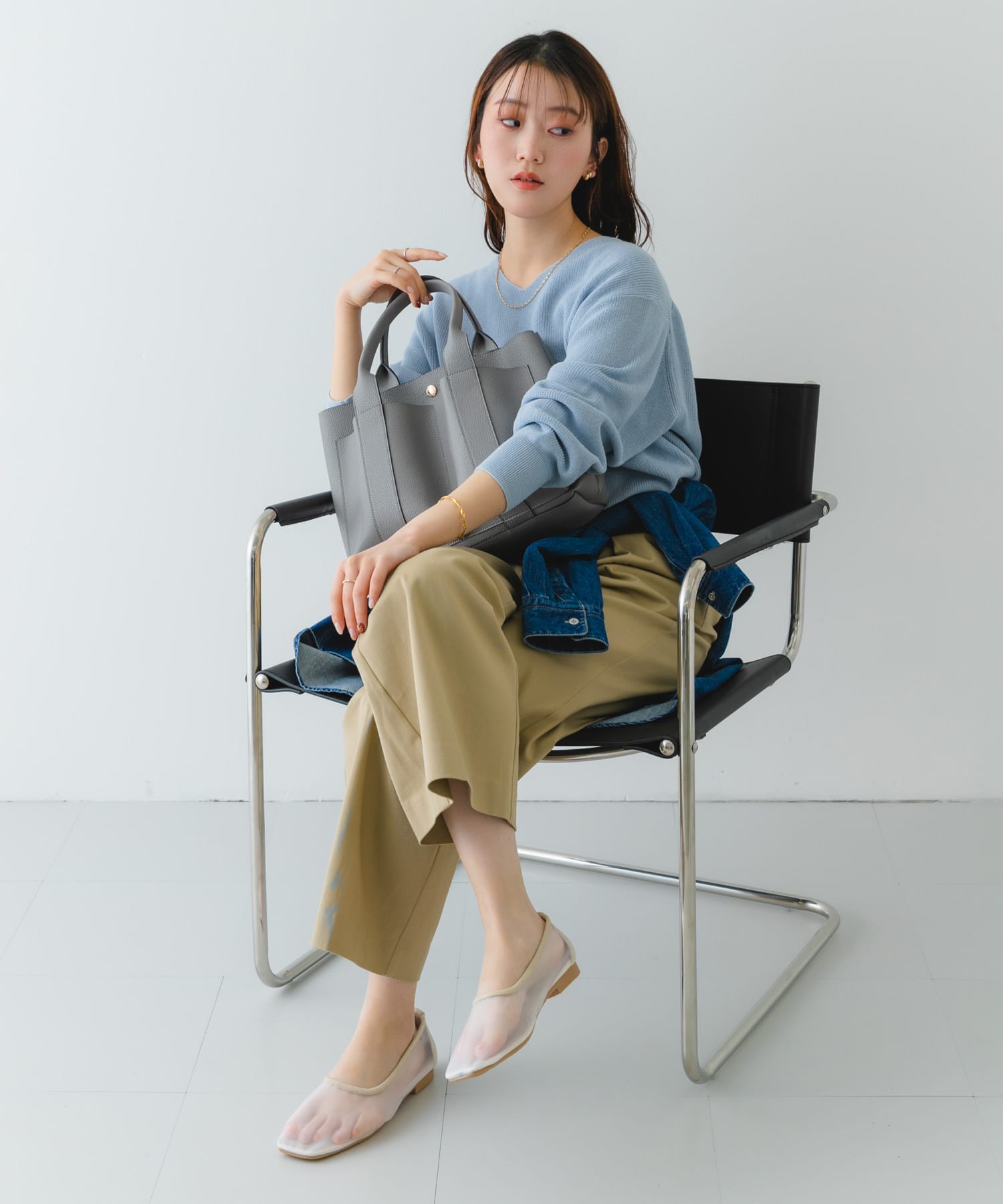 『MADE IN JAPAN』シアーフラットシューズ WHITE 36