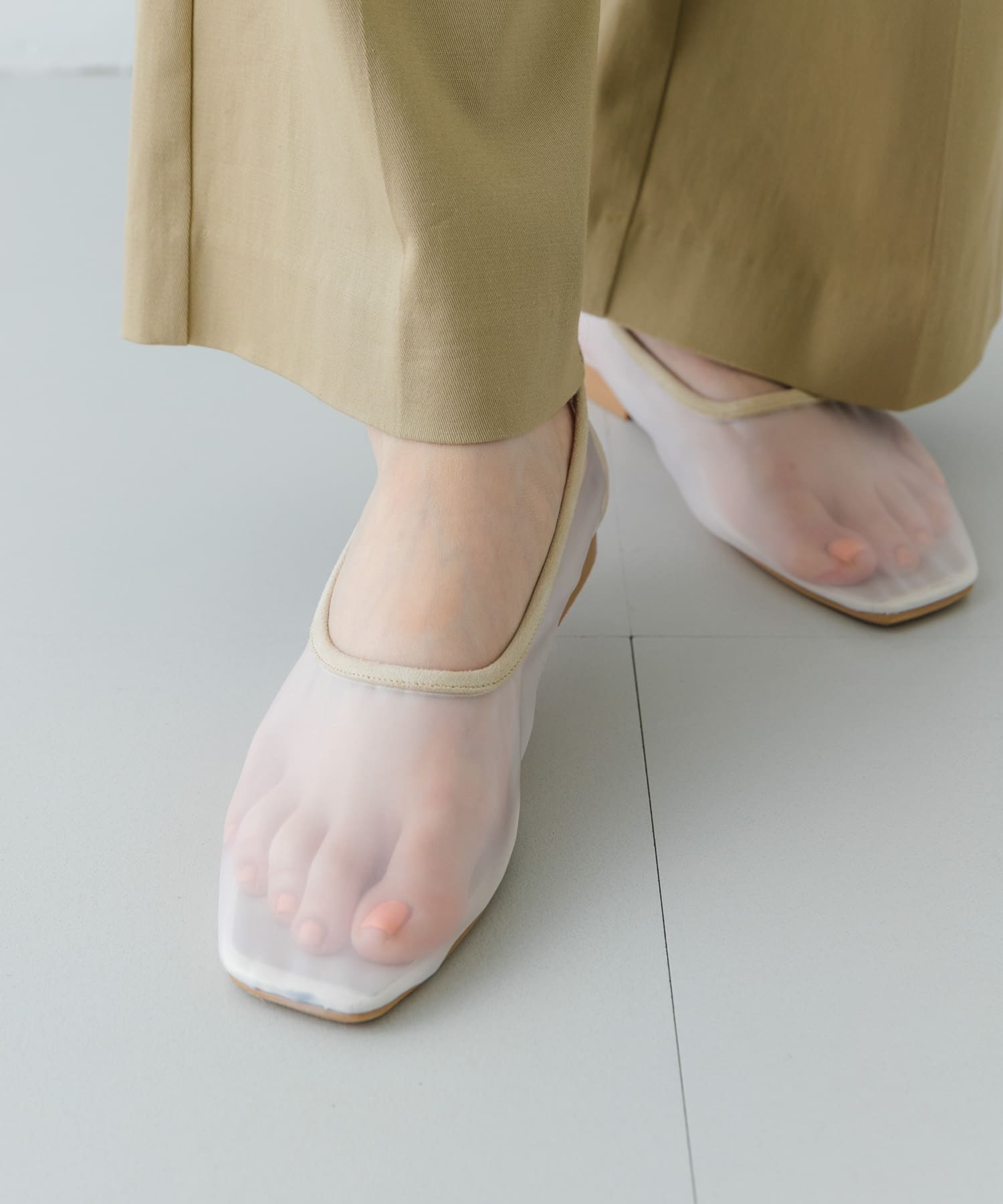 『MADE IN JAPAN』シアーフラットシューズ WHITE 36