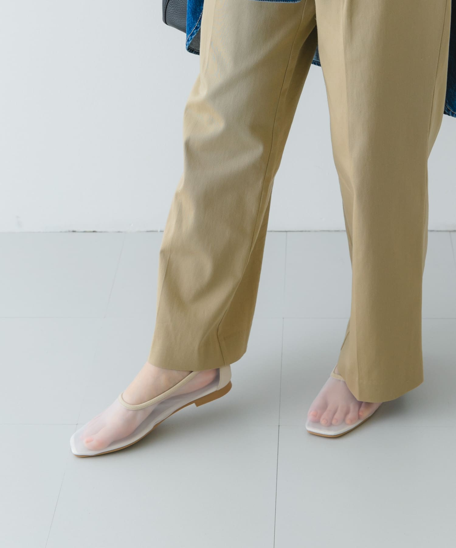 『MADE IN JAPAN』シアーフラットシューズ WHITE 36