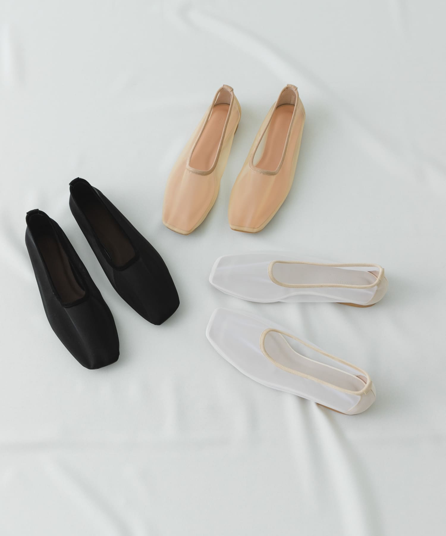 『MADE IN JAPAN』シアーフラットシューズ WHITE 37