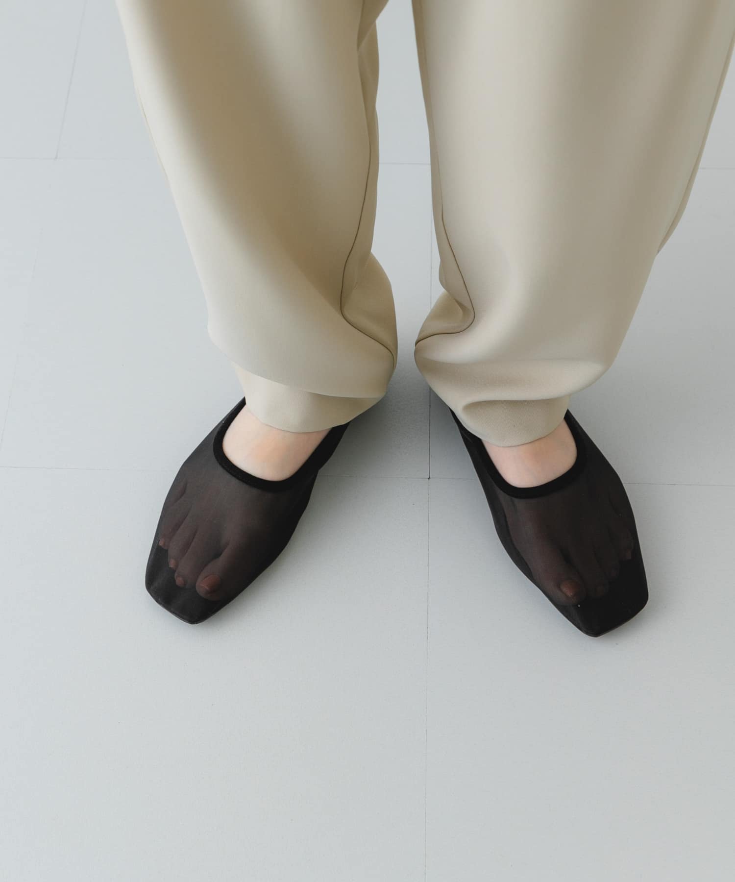 『MADE IN JAPAN』シアーフラットシューズ BLACK 36