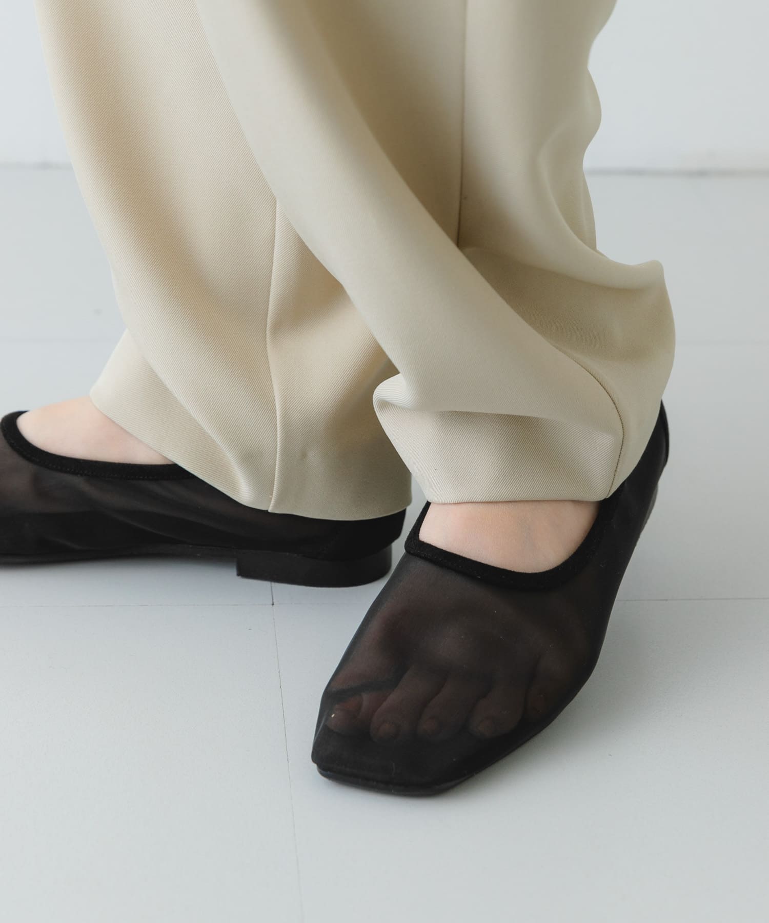 『MADE IN JAPAN』シアーフラットシューズ BLACK 36