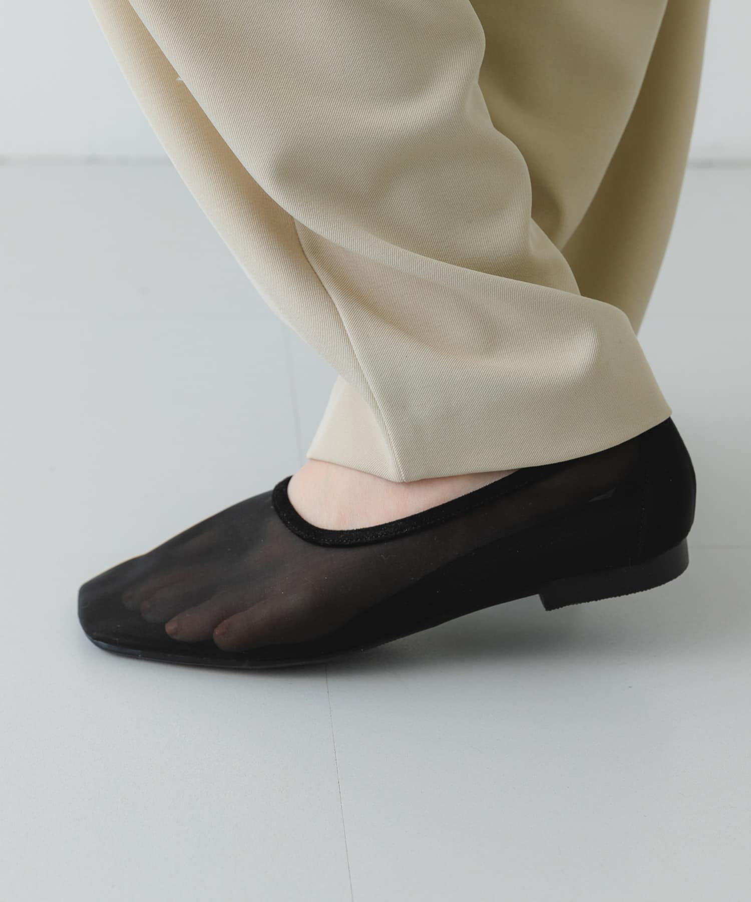 『MADE IN JAPAN』シアーフラットシューズ BLACK 36