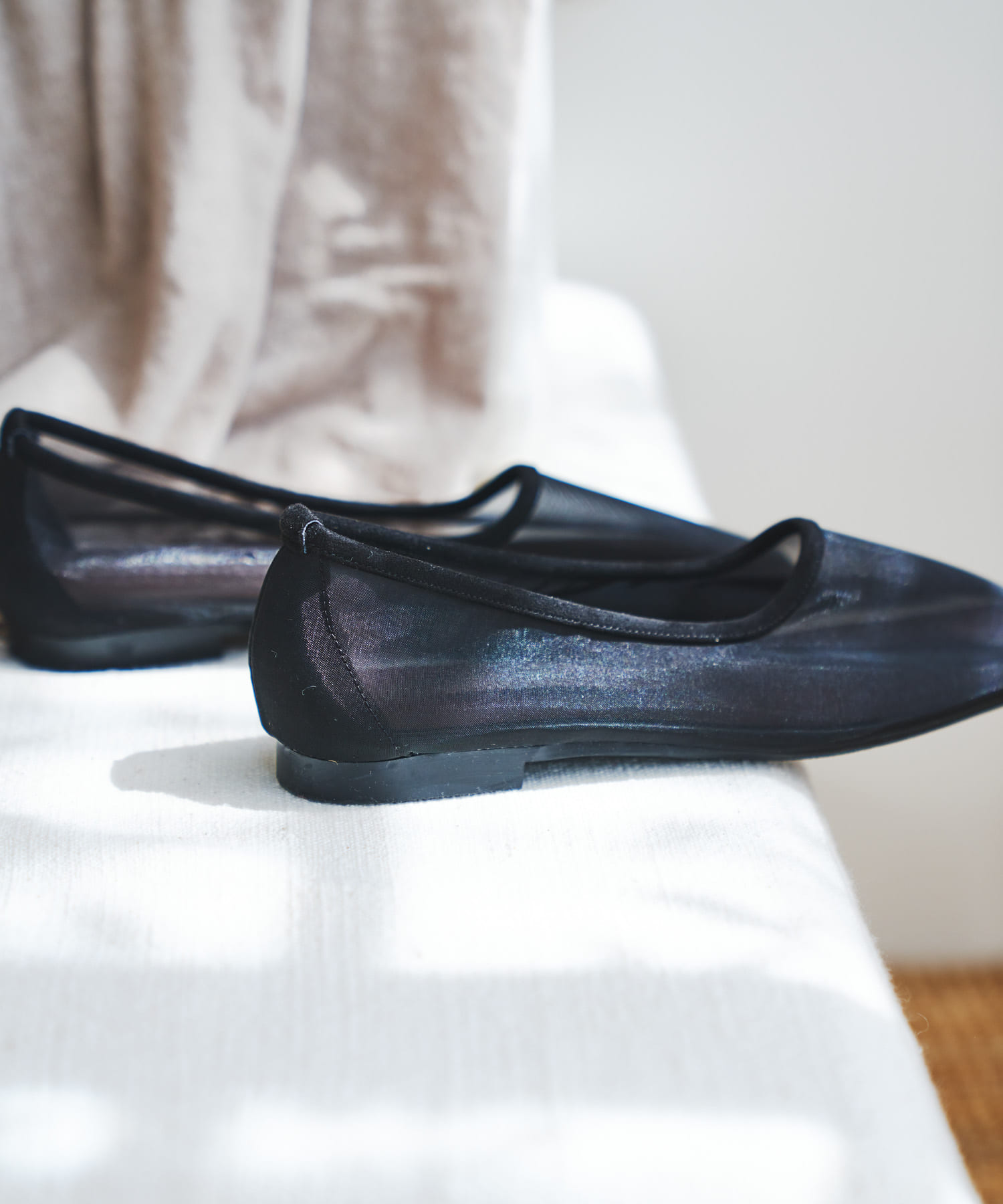 『MADE IN JAPAN』シアーフラットシューズ BLACK 37