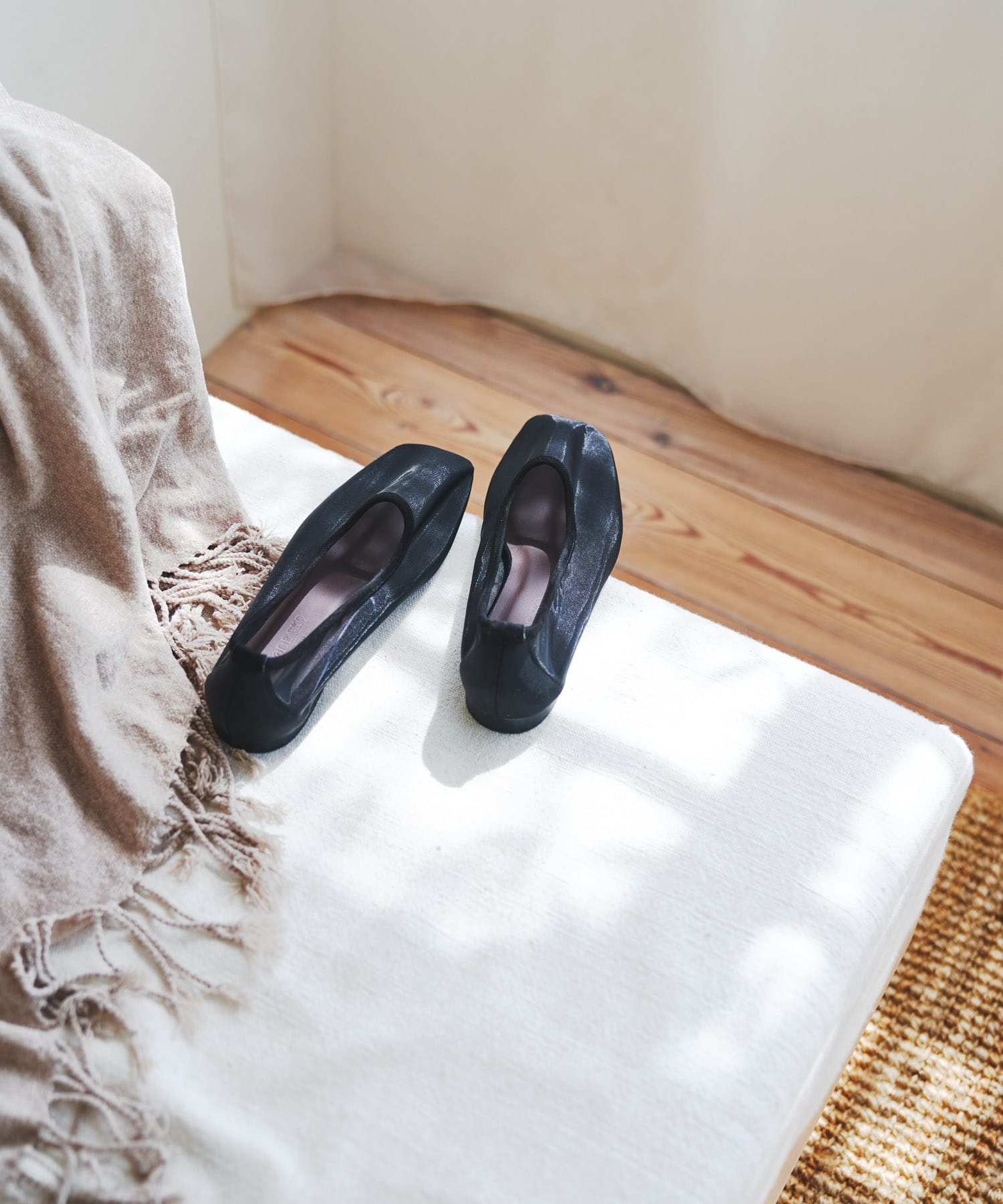 『MADE IN JAPAN』シアーフラットシューズ BLACK 37