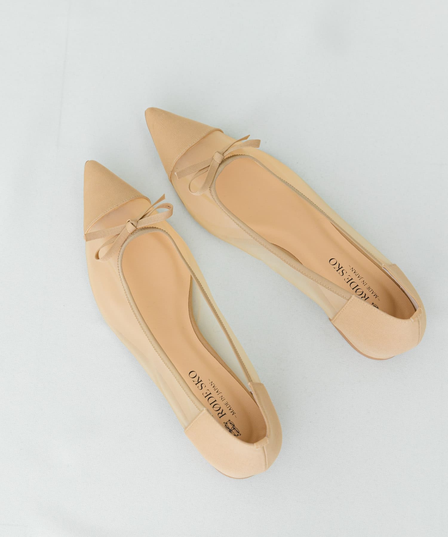 『MADE IN JAPAN』ポインテッドシアーフラットシューズ BEIGE 36