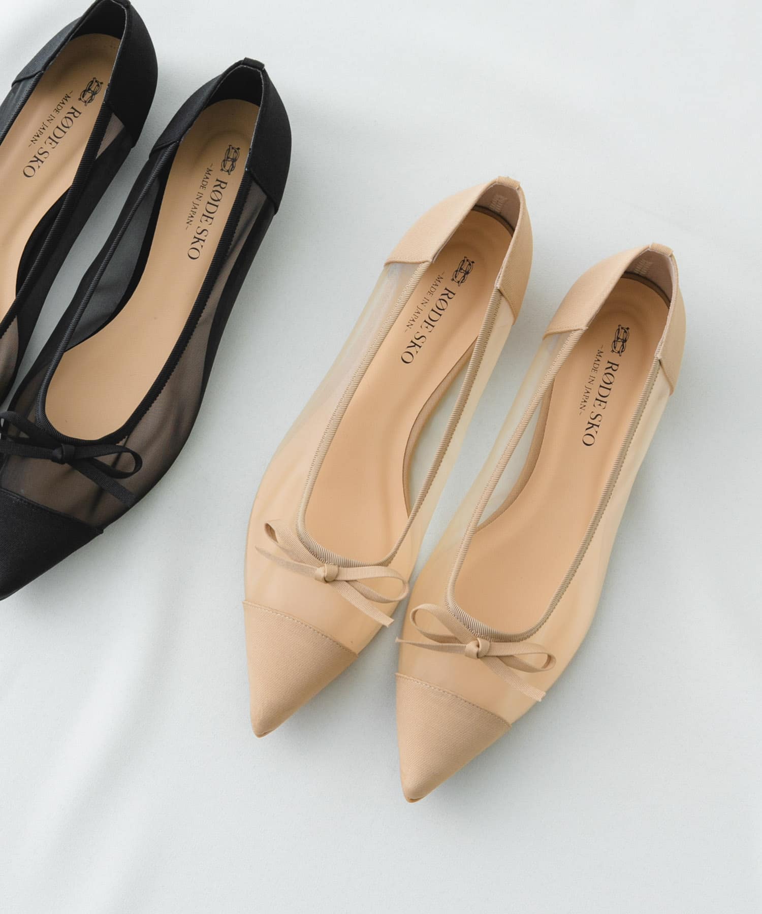 『MADE IN JAPAN』ポインテッドシアーフラットシューズ BEIGE 37