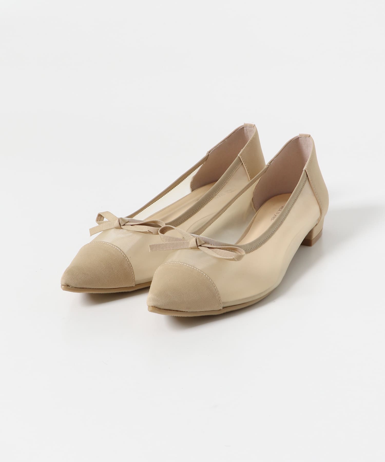 『MADE IN JAPAN』ポインテッドシアーフラットシューズ BEIGE 37