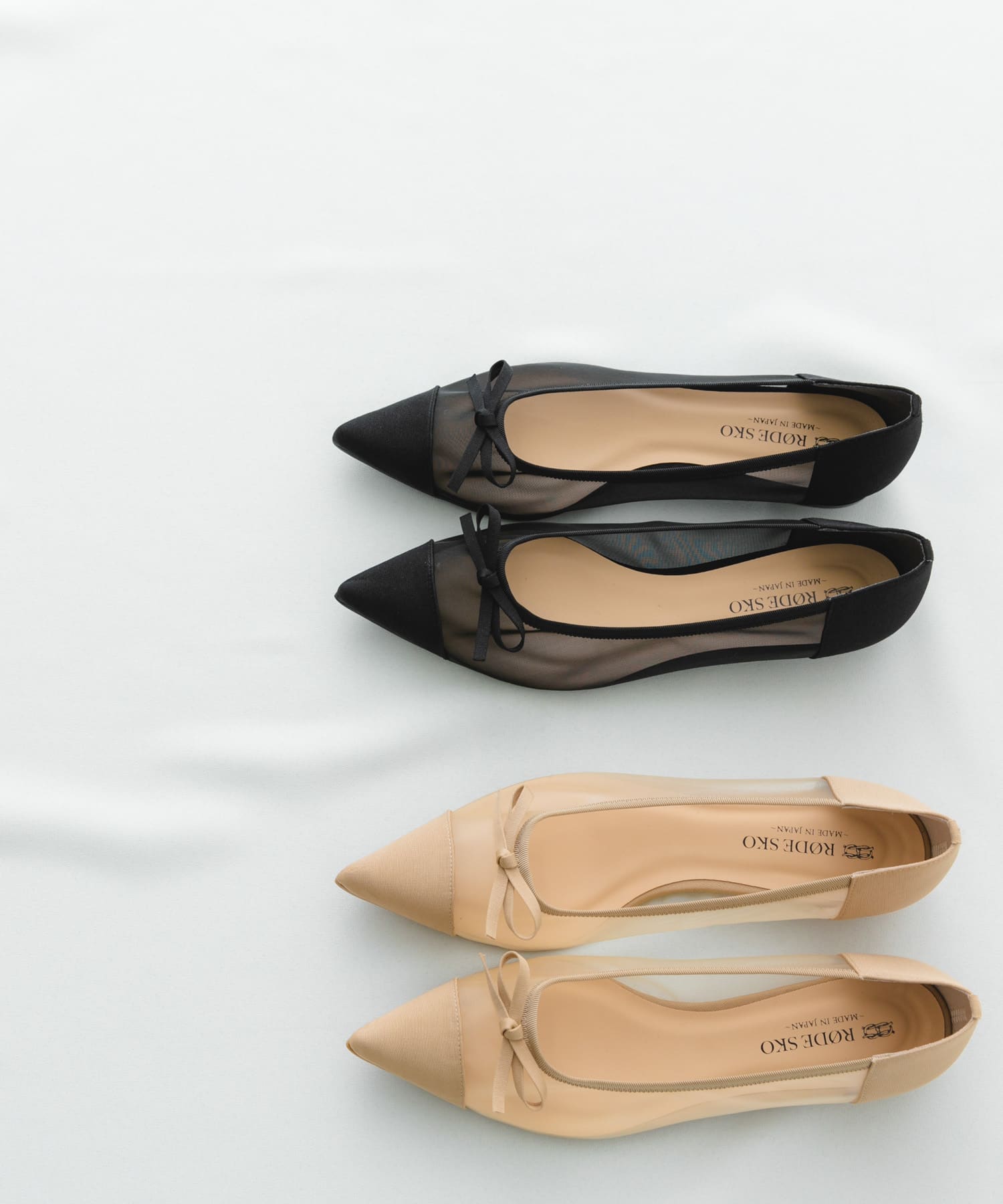 『MADE IN JAPAN』ポインテッドシアーフラットシューズ BLACK 37