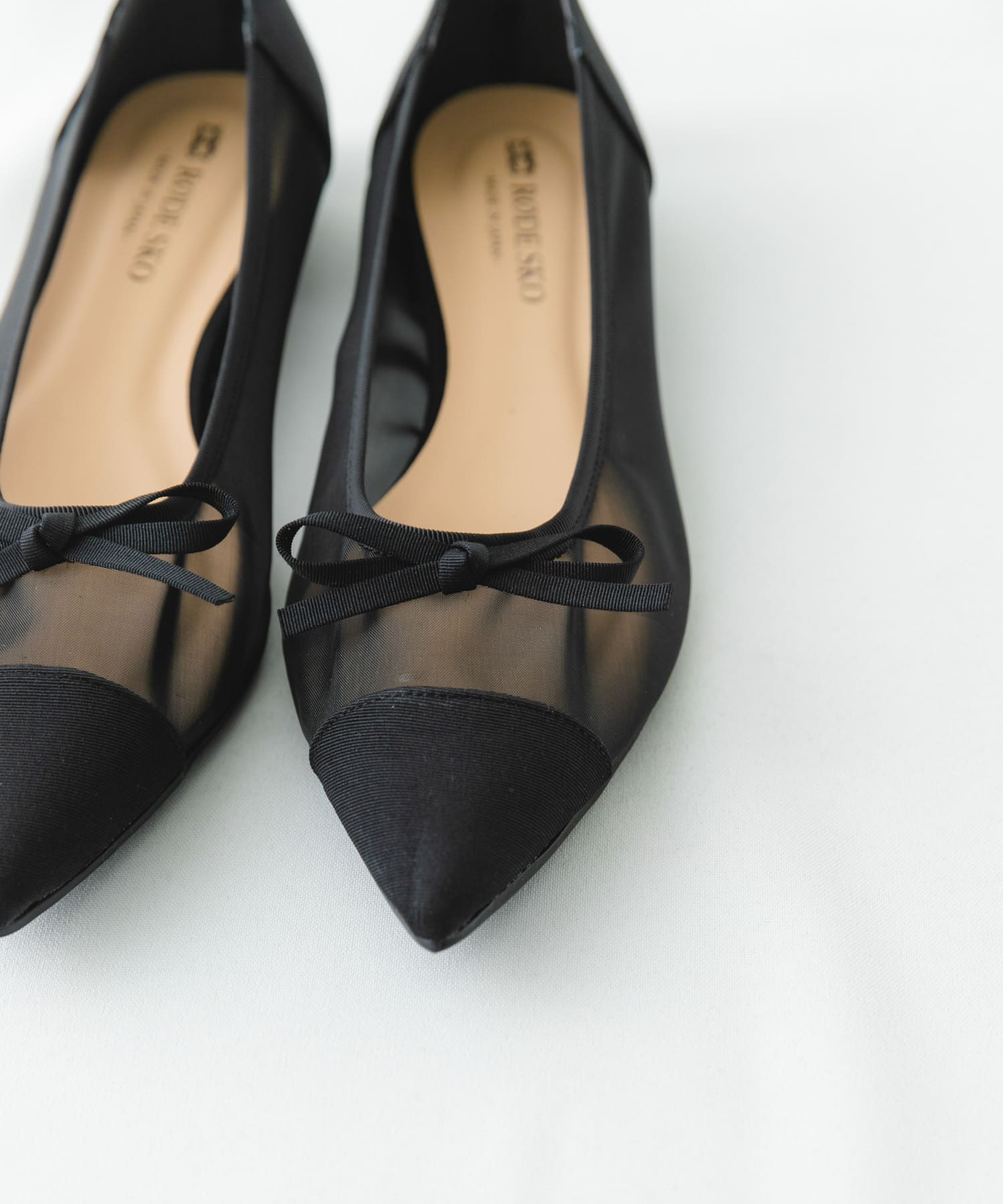 『MADE IN JAPAN』ポインテッドシアーフラットシューズ BLACK 37
