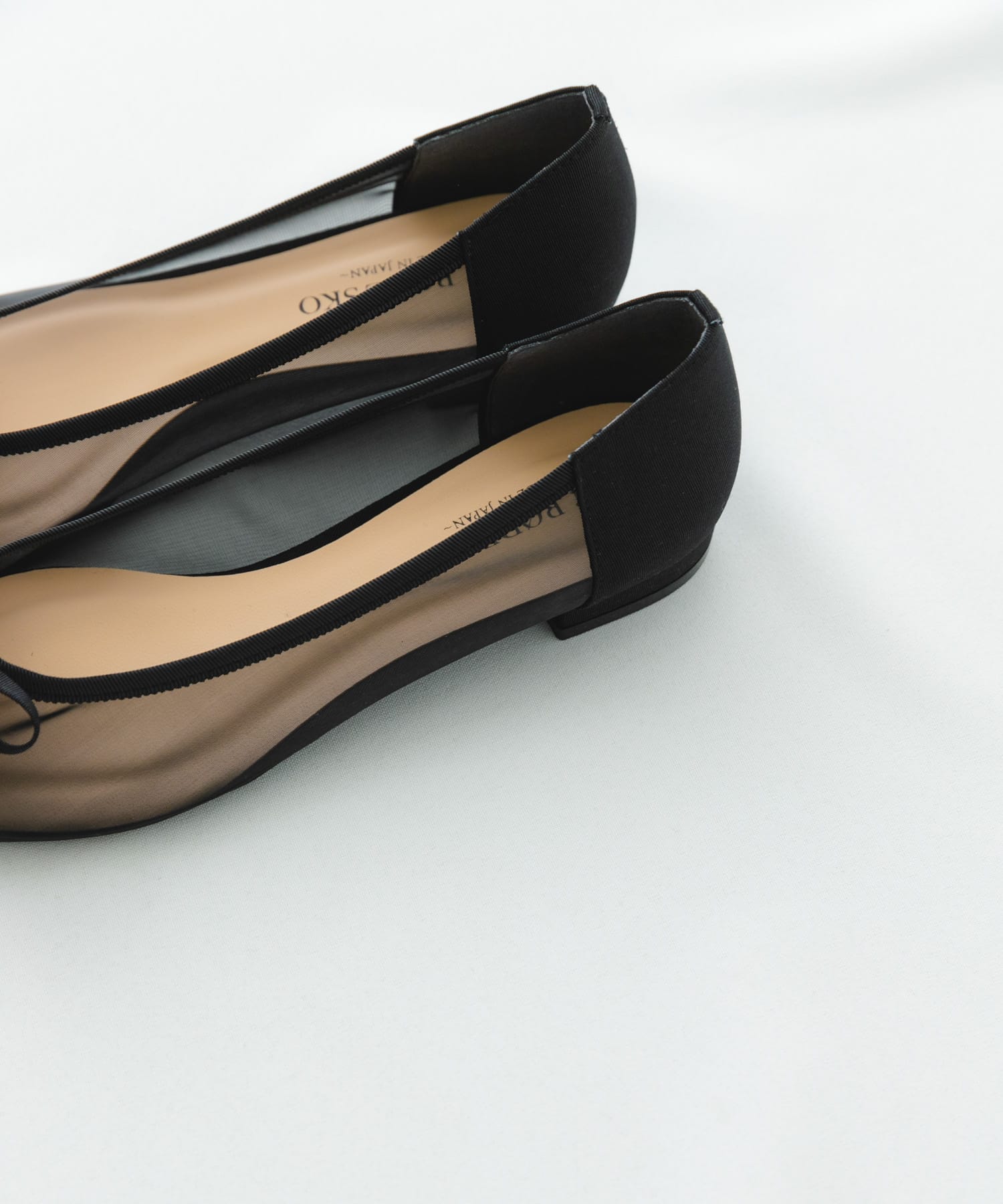 『MADE IN JAPAN』ポインテッドシアーフラットシューズ BLACK 37