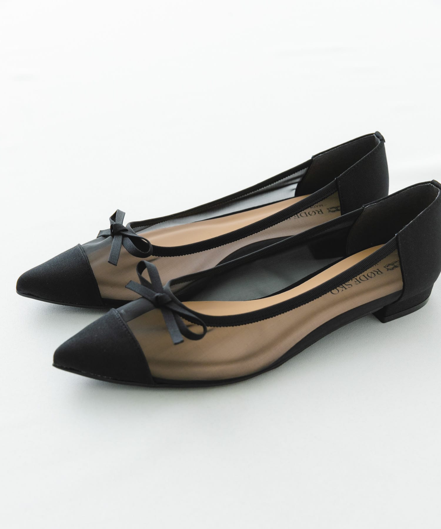 『MADE IN JAPAN』ポインテッドシアーフラットシューズ BLACK 37