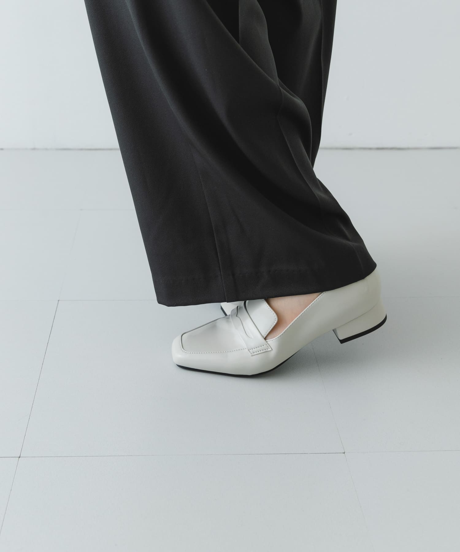 『MADE IN JAPAN』3cmヒールローファー LIGHT GRAY 36