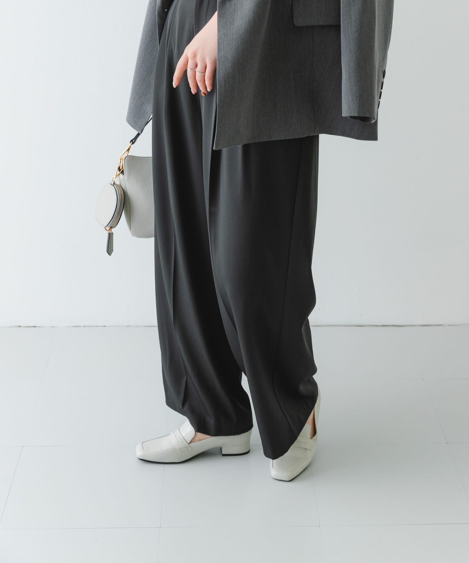 『MADE IN JAPAN』3cmヒールローファー LIGHT GRAY 36