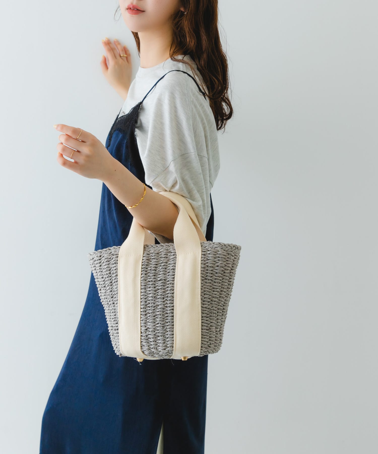 ナチュラルカゴバッグ GRYxOFF one