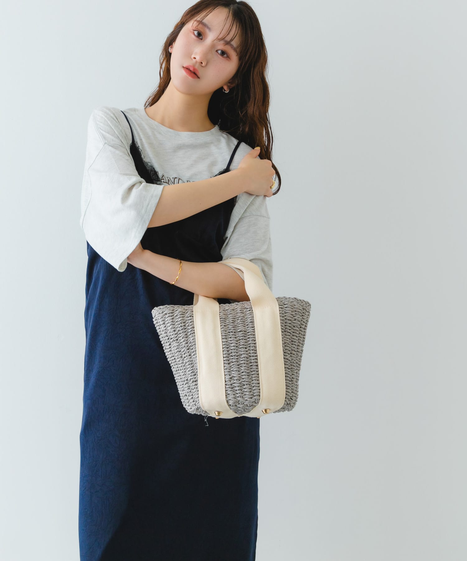 ナチュラルカゴバッグ GRYxOFF one