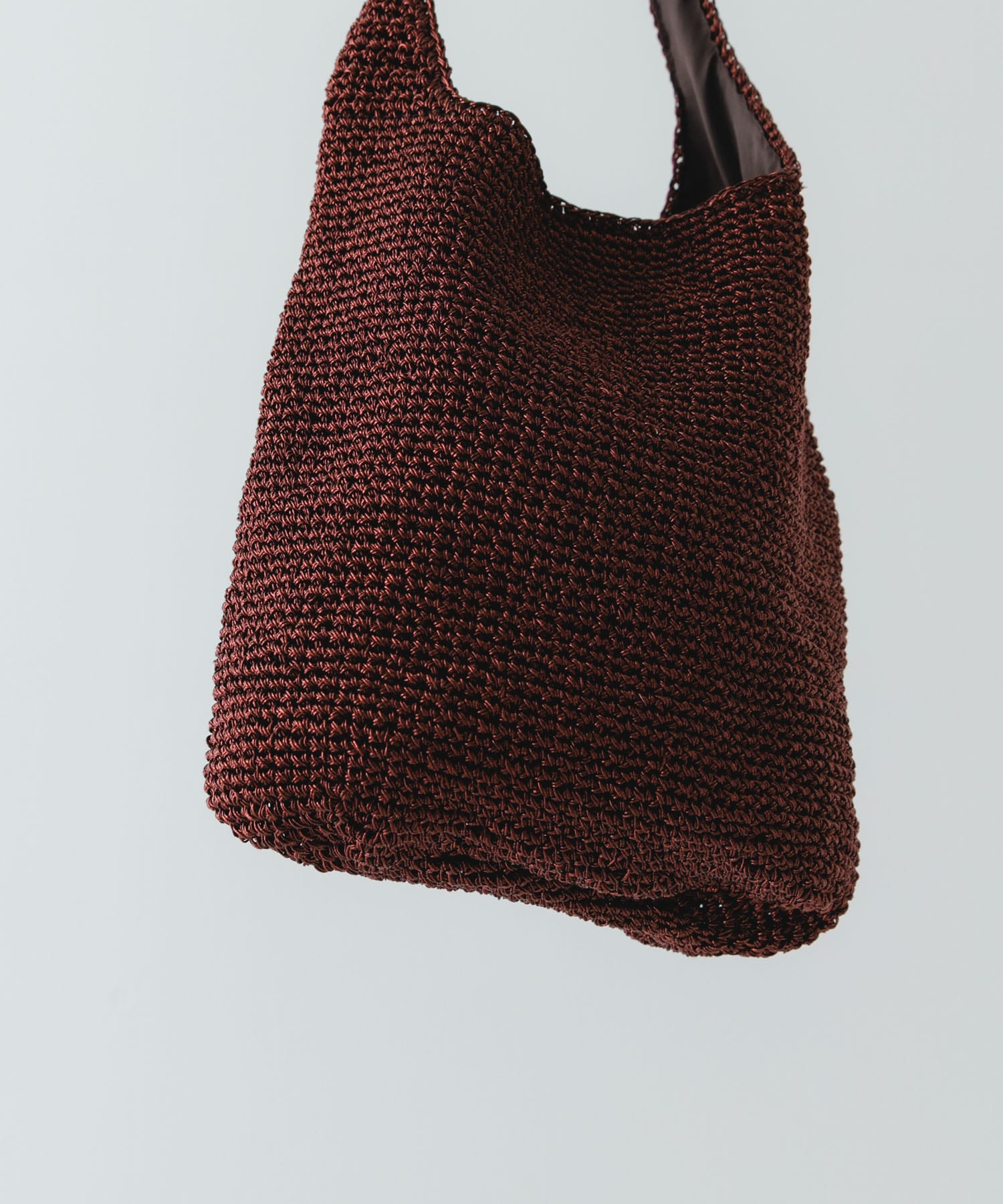 ワンハンドルラメショルダーバッグ BROWN one