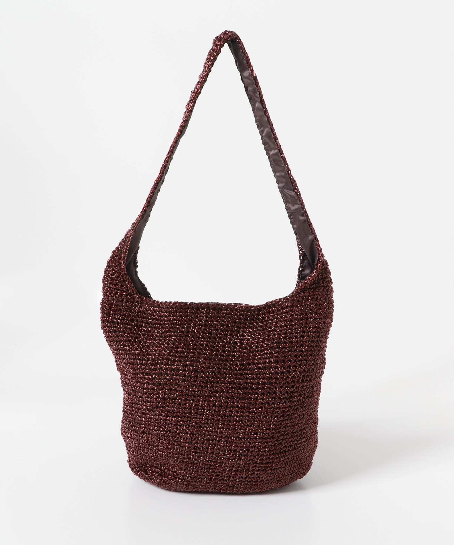 ワンハンドルラメショルダーバッグ BROWN one