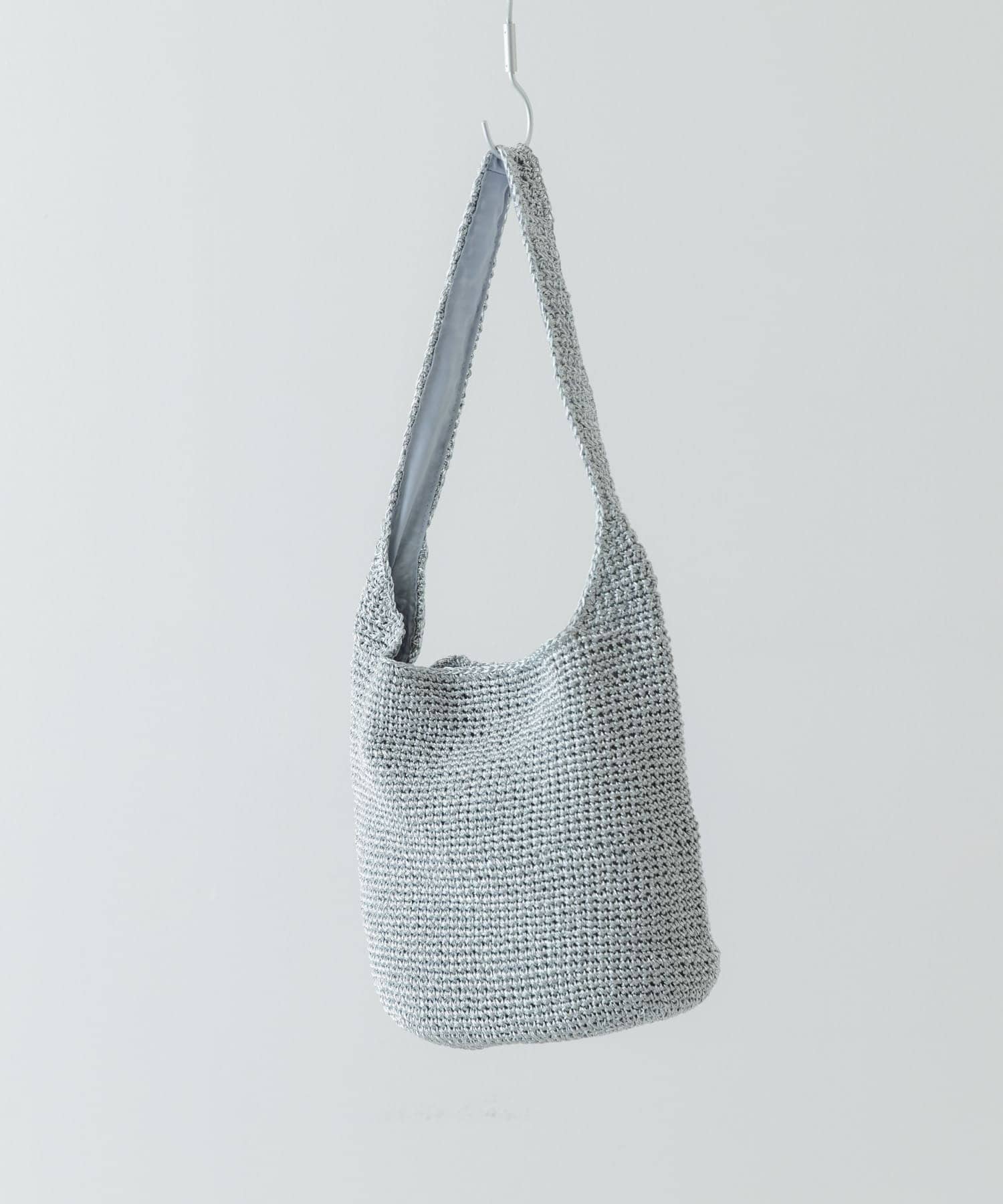ワンハンドルラメショルダーバッグ SILVER one