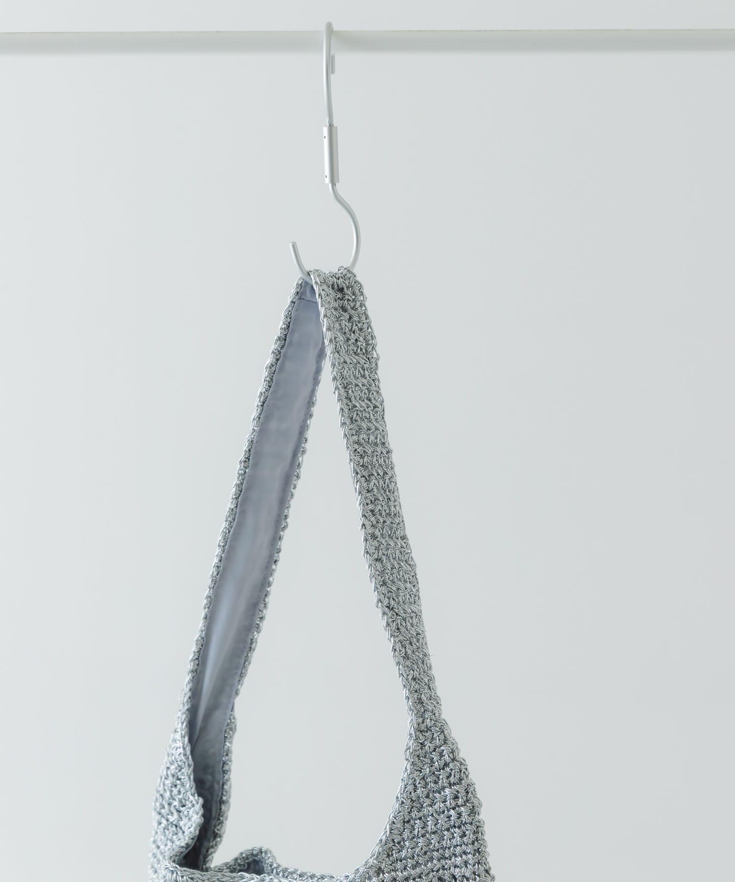 ワンハンドルラメショルダーバッグ SILVER one