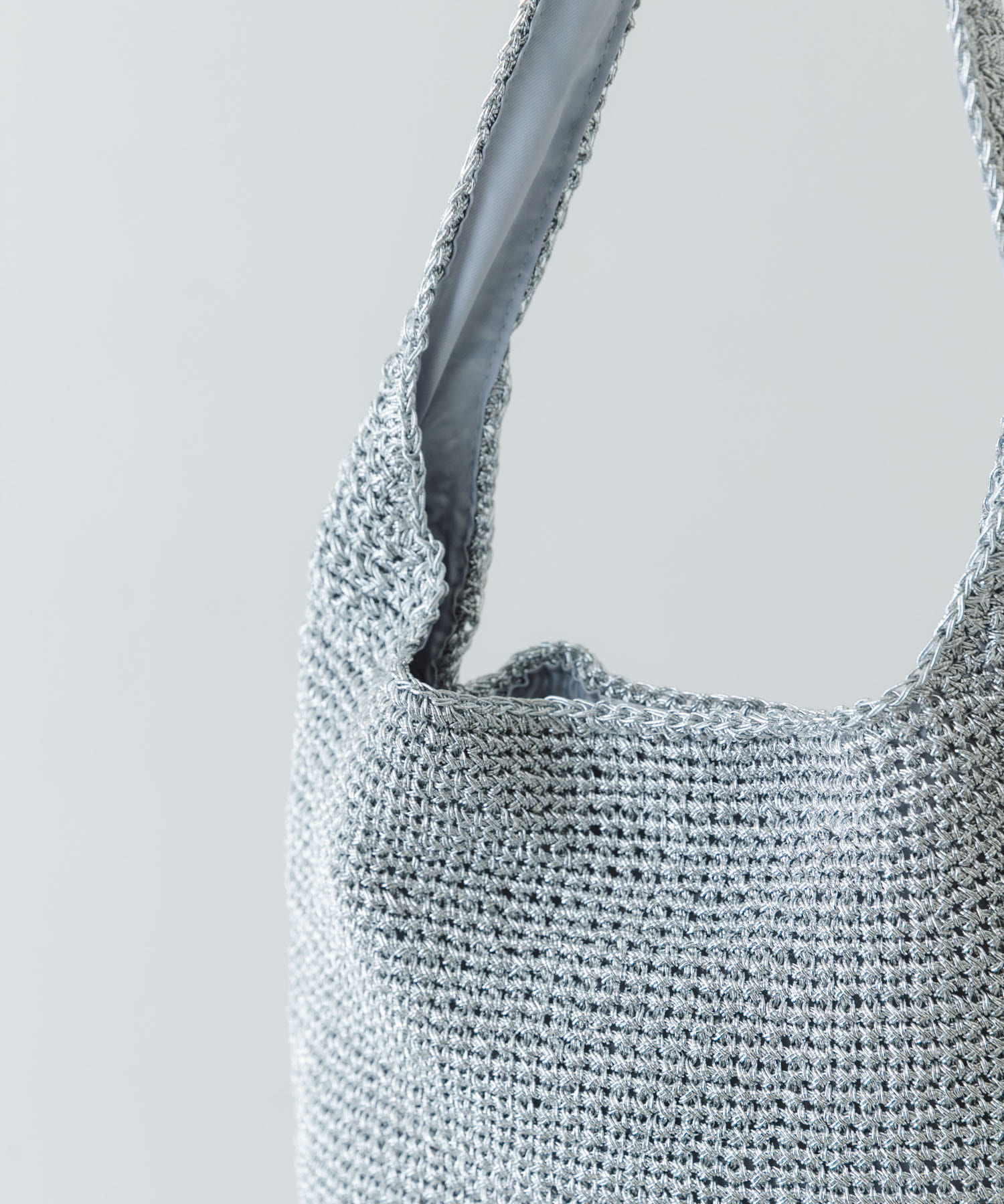 ワンハンドルラメショルダーバッグ SILVER one