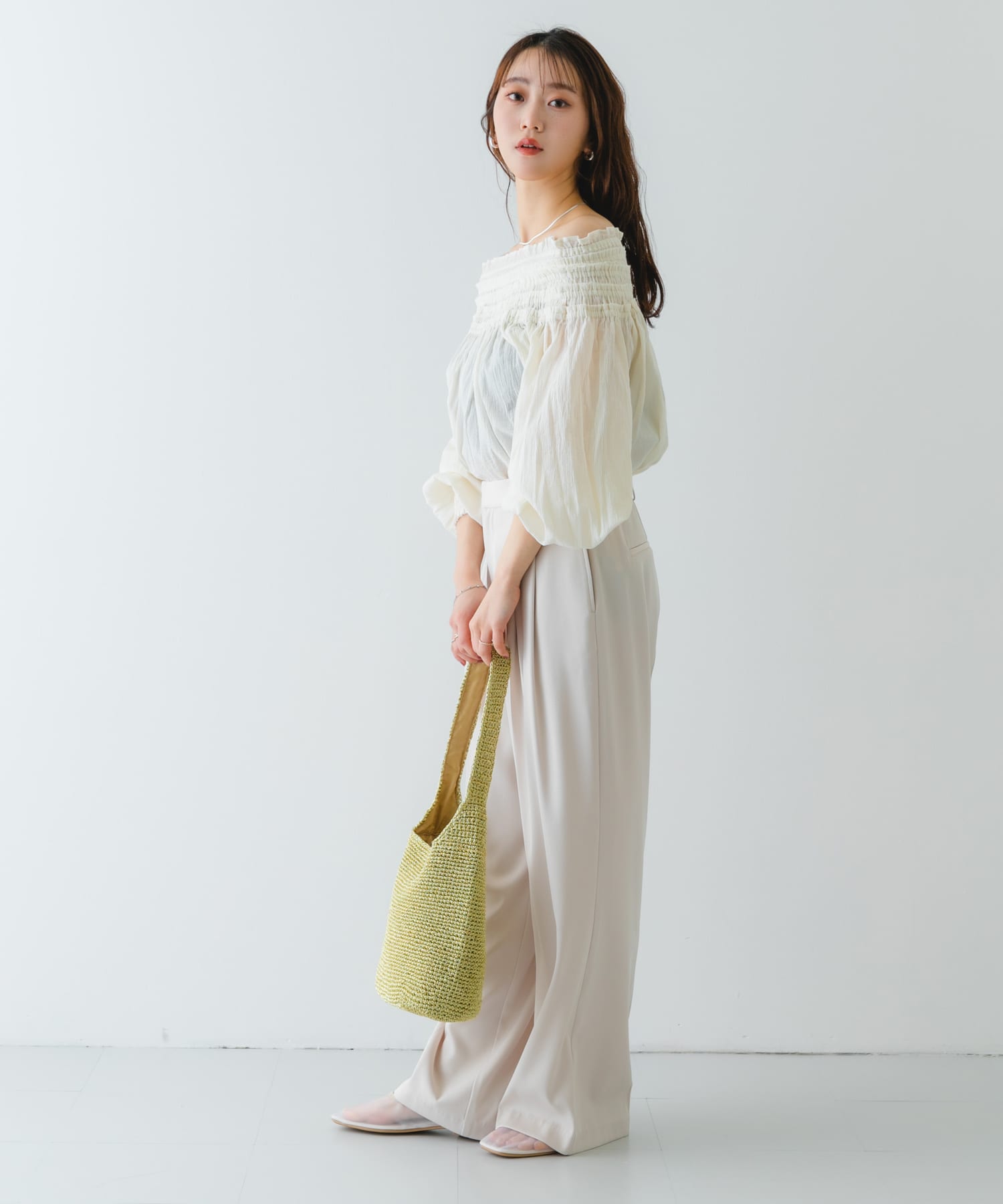 ワンハンドルラメショルダーバッグ LIGHT GOLD one