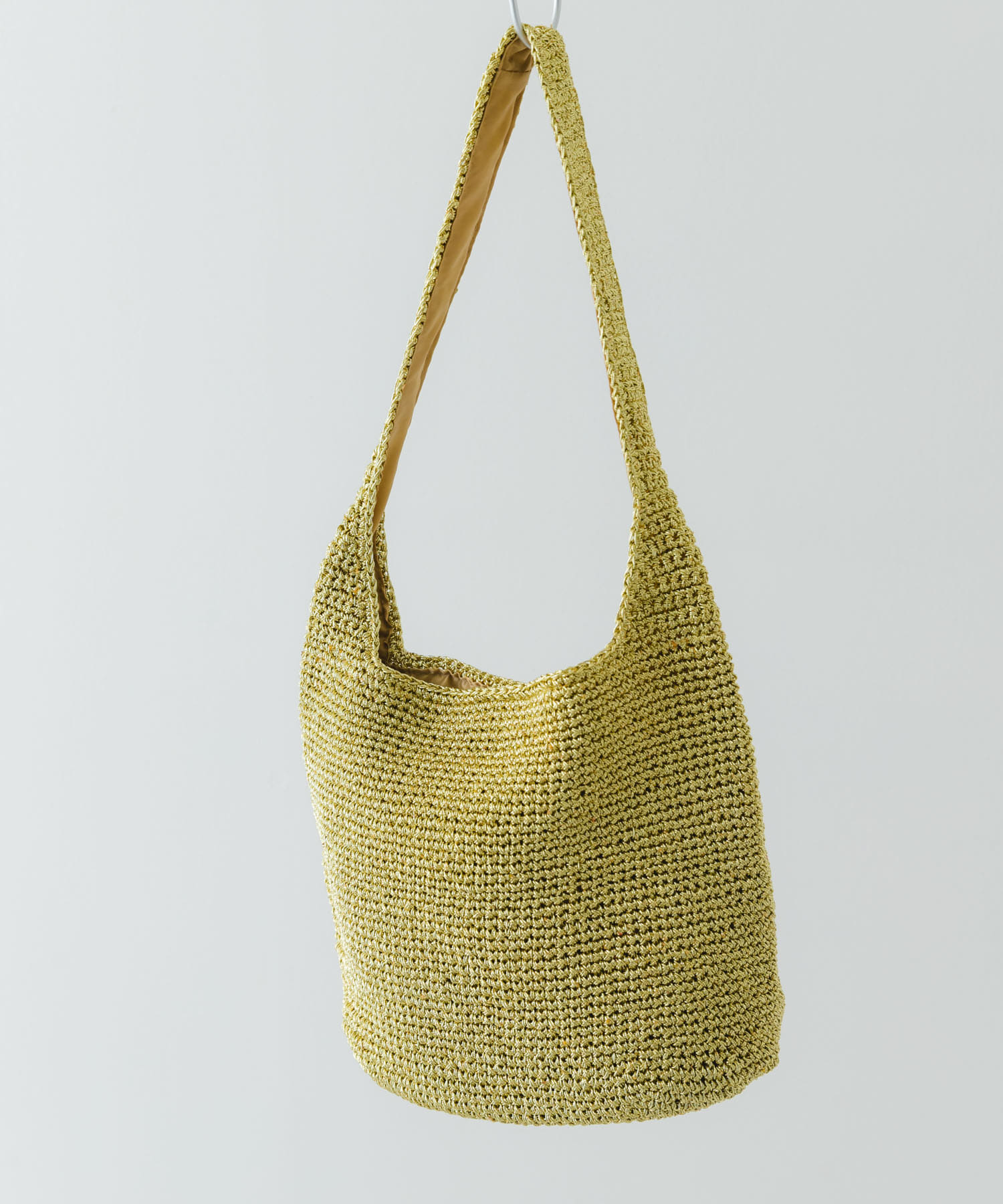 ワンハンドルラメショルダーバッグ LIGHT GOLD one