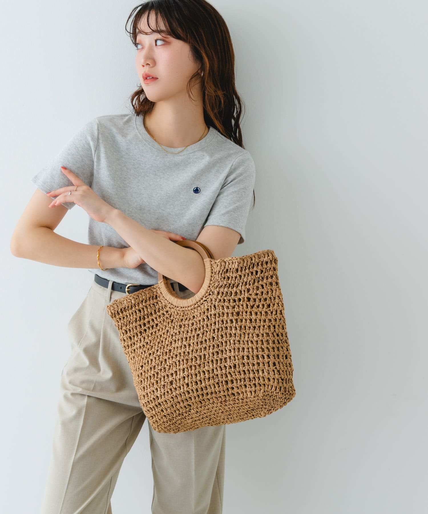 ウッドハンドルペーパーバッグ NATURAL one