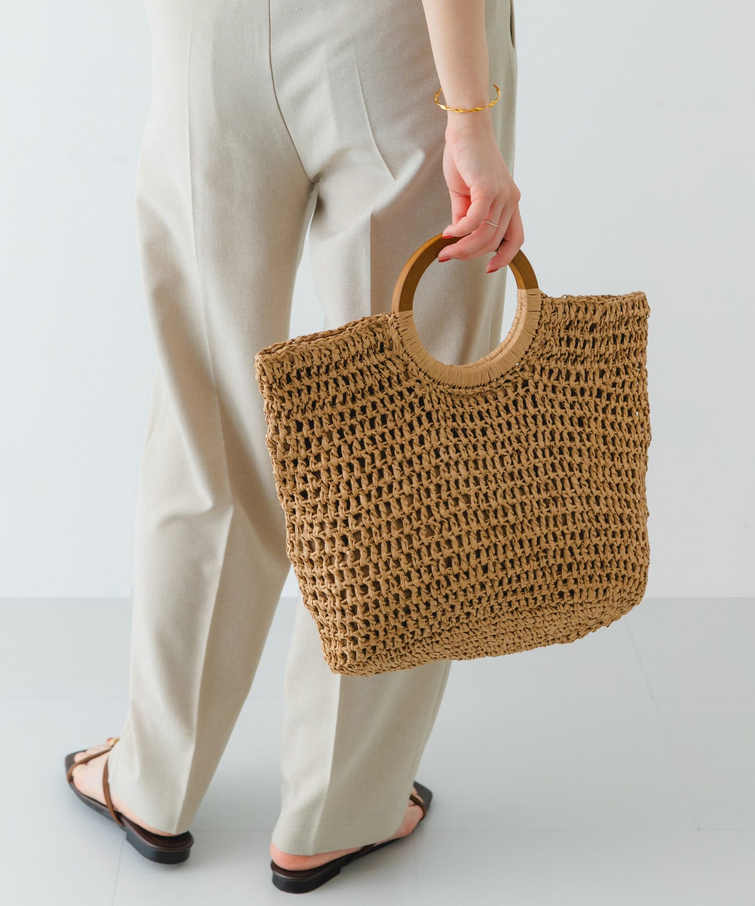 ウッドハンドルペーパーバッグ NATURAL one