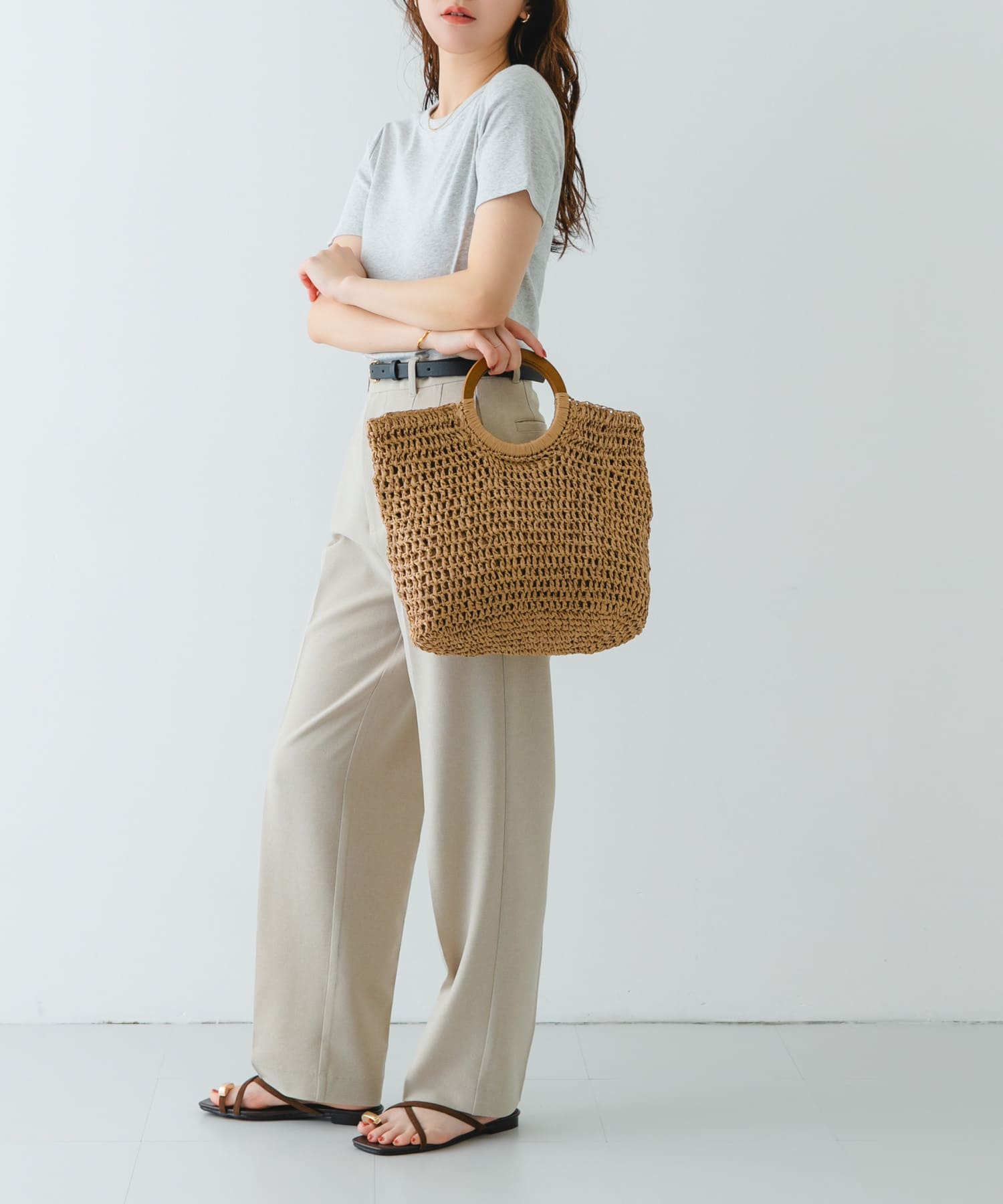 ウッドハンドルペーパーバッグ NATURAL one