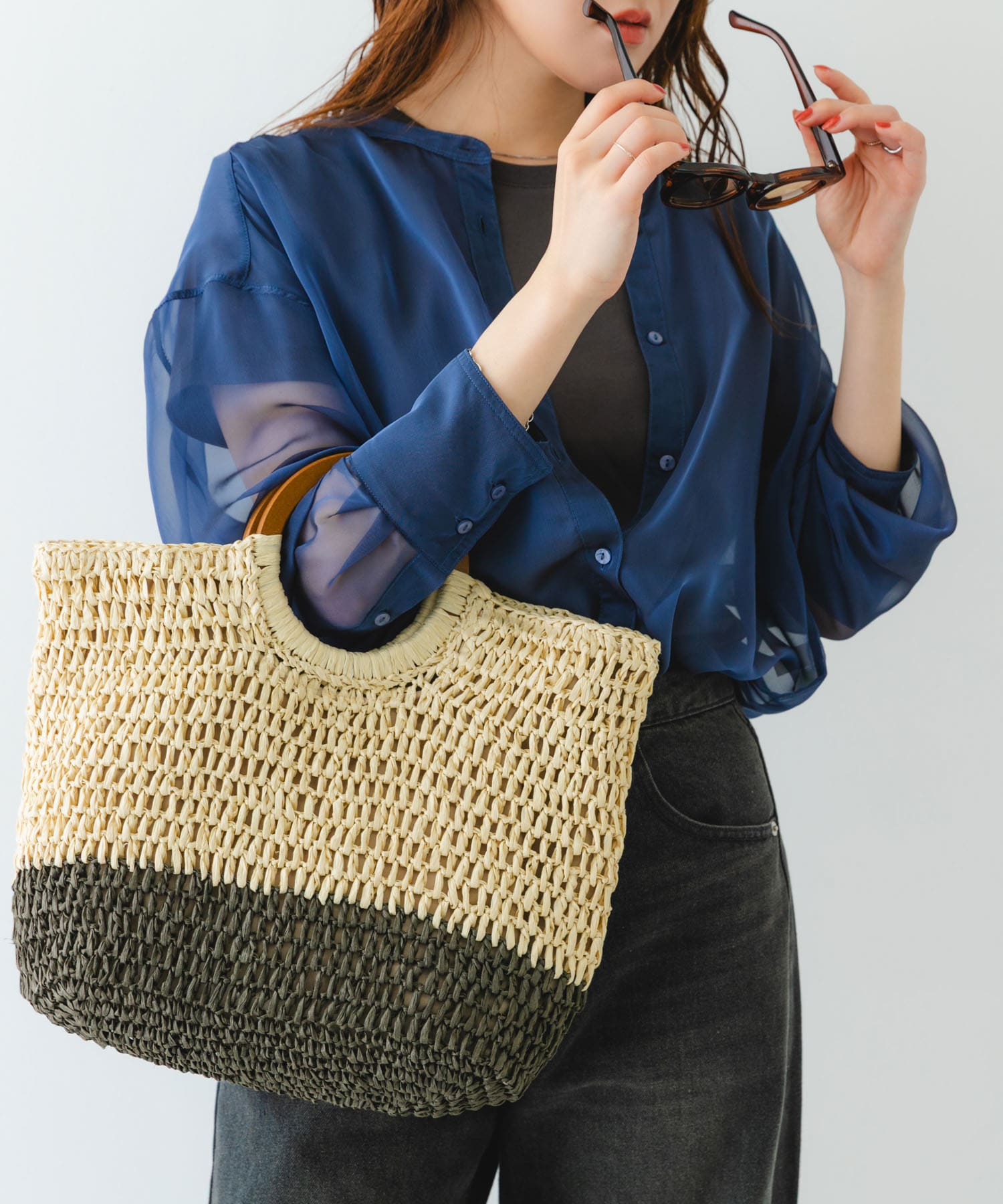 ウッドハンドルペーパーバッグ BEGxBLK one