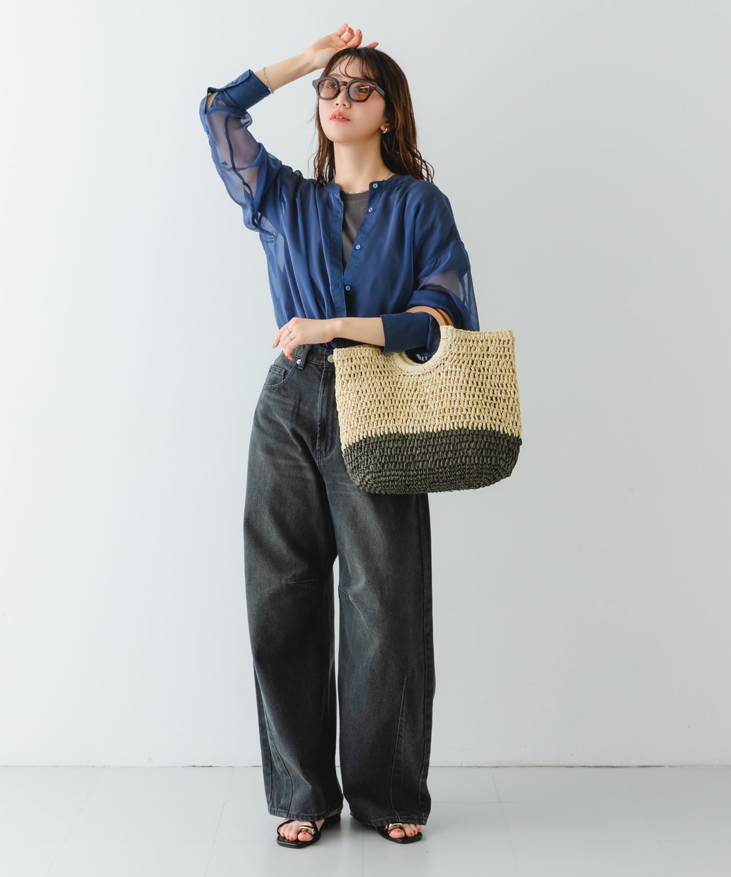 ウッドハンドルペーパーバッグ BEGxBLK one