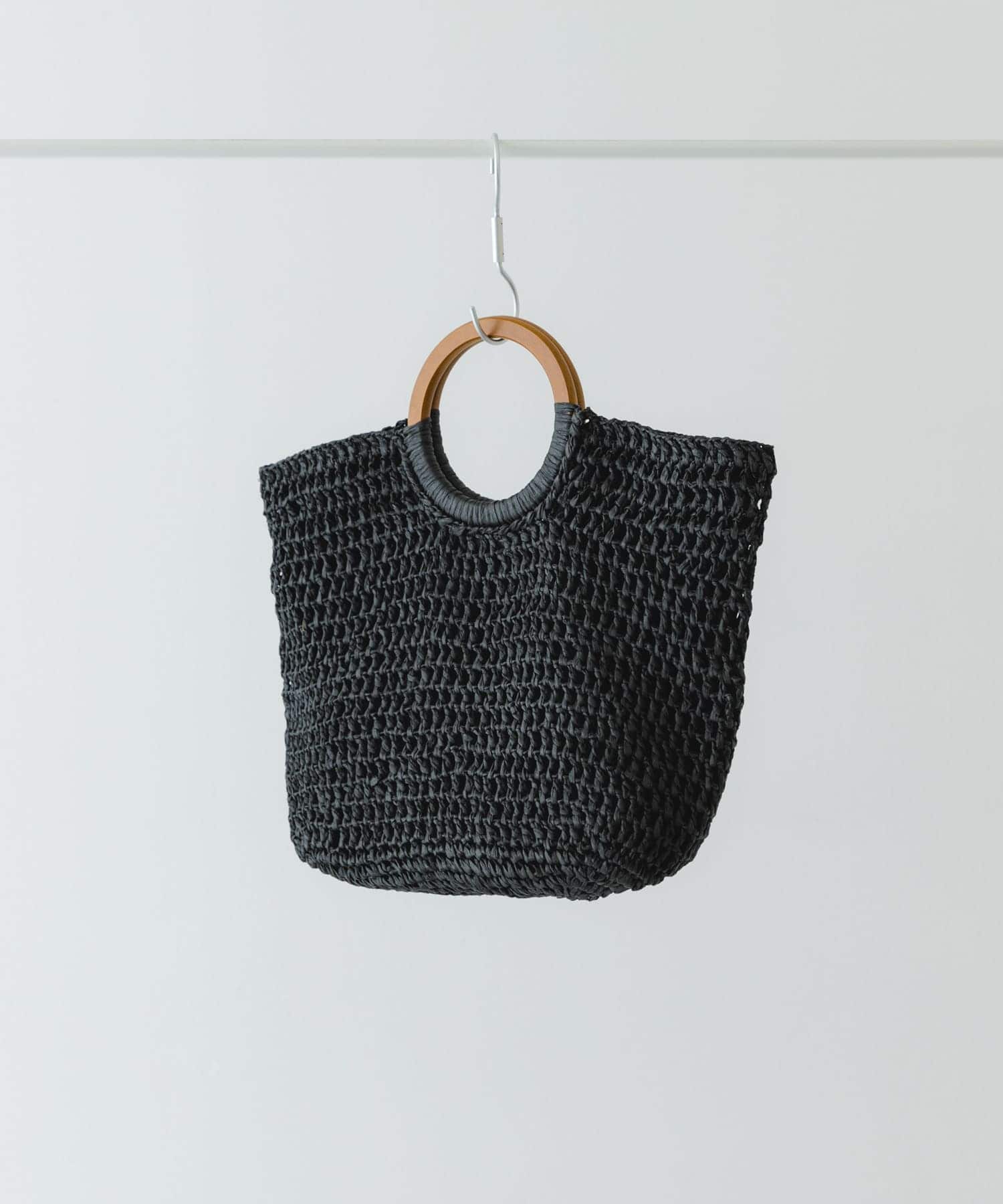 ウッドハンドルペーパーバッグ BLACK one