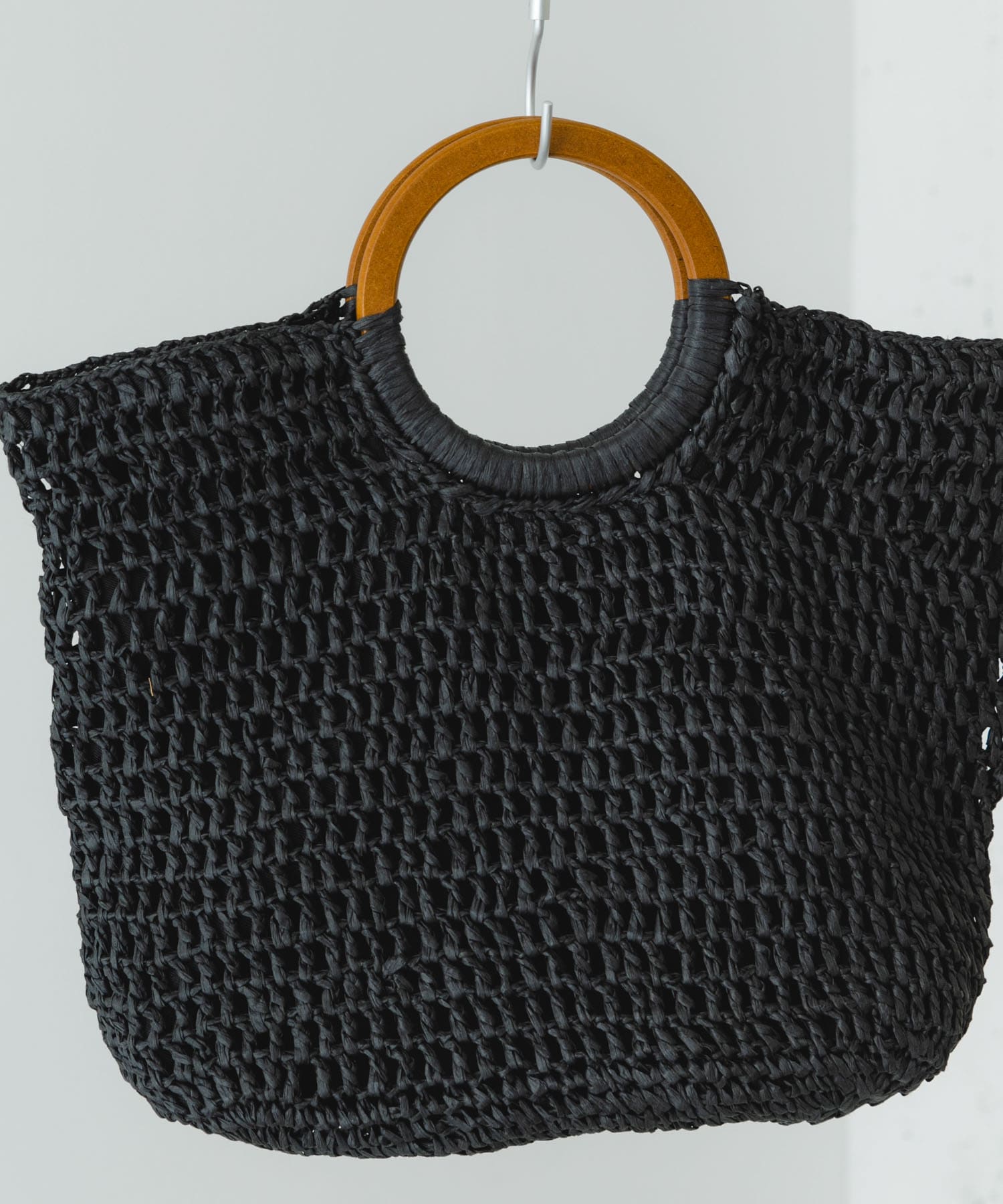 ウッドハンドルペーパーバッグ BLACK one