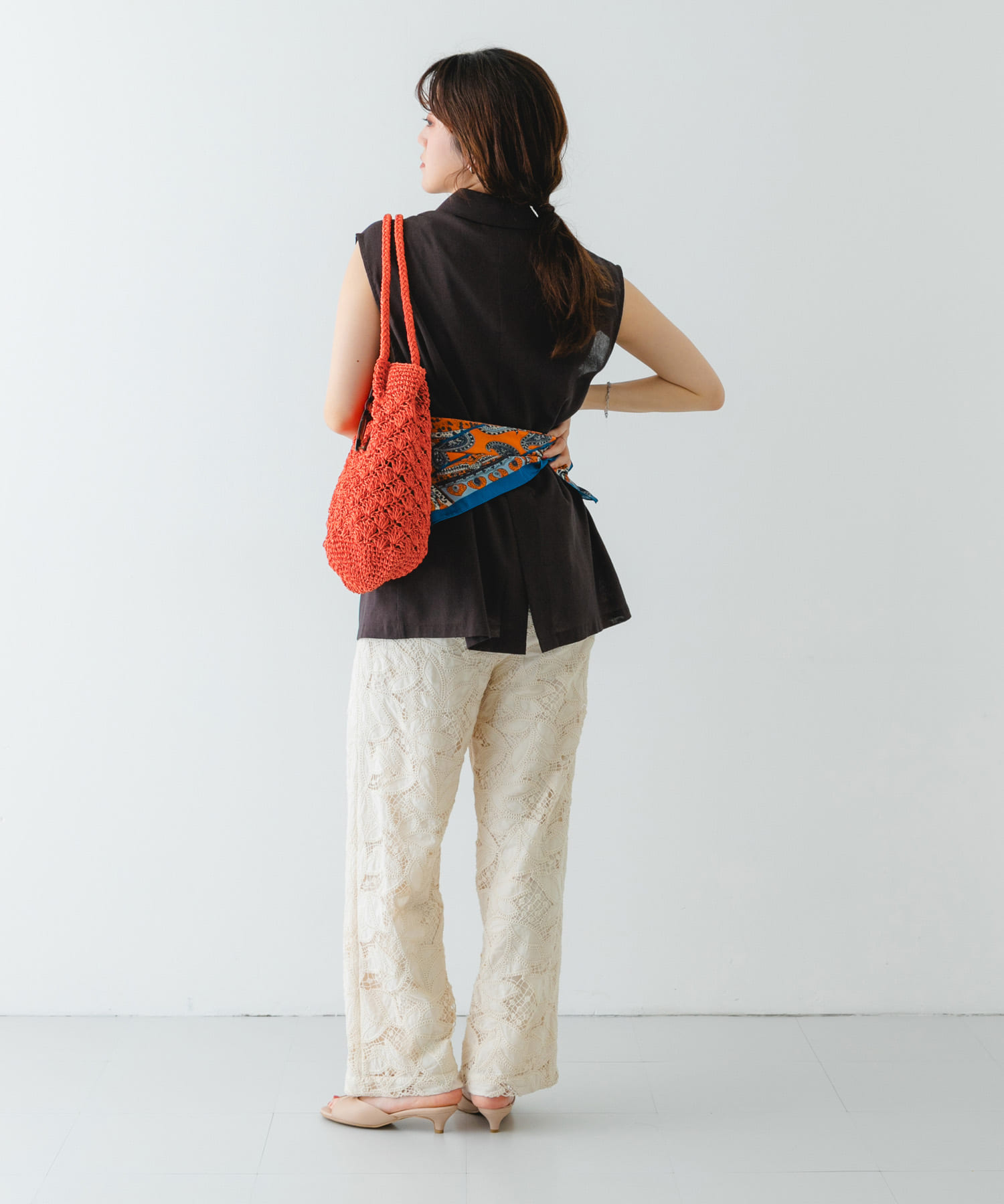 ペーパーショルダートートバッグ ORANGE one