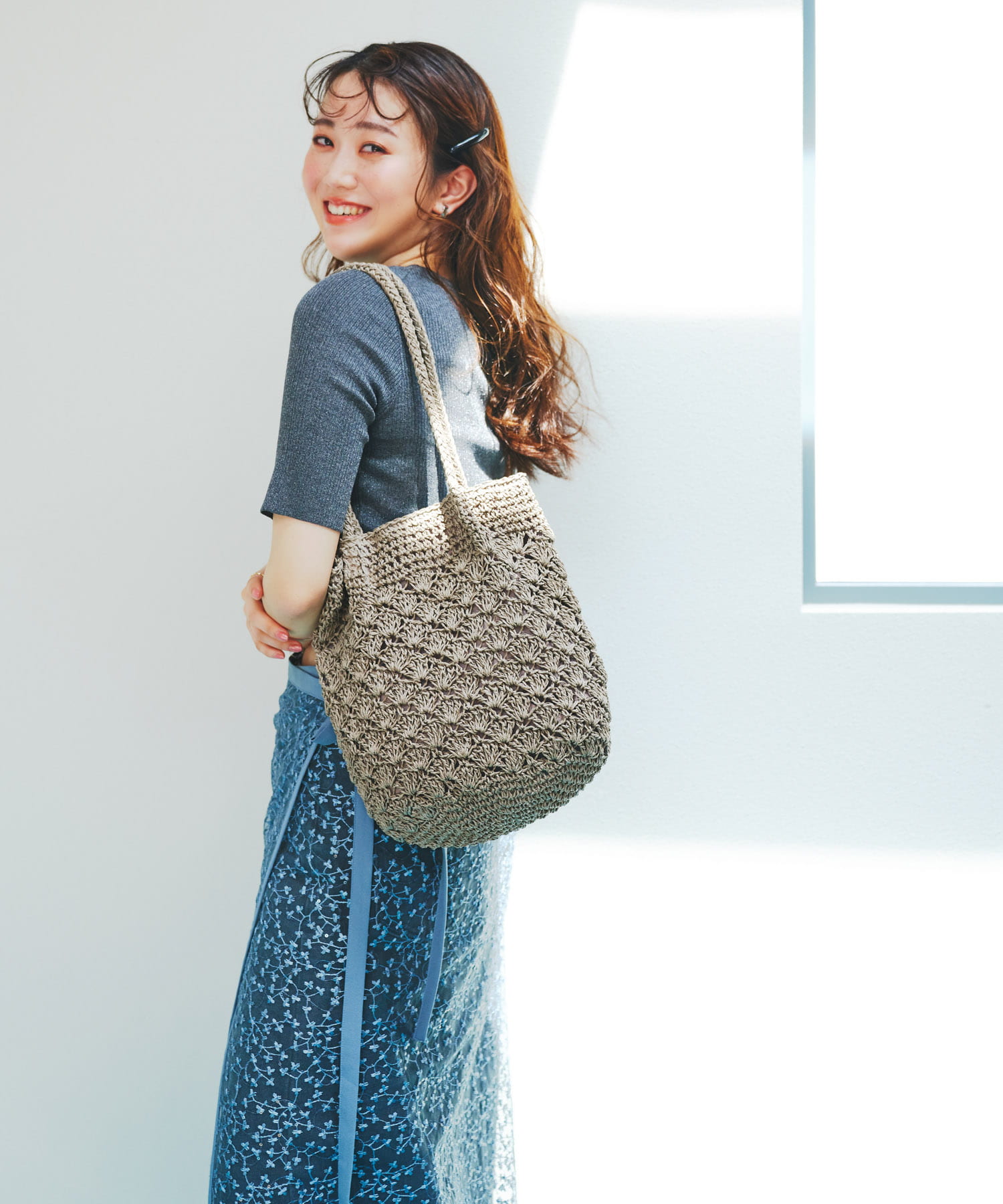 ペーパーショルダートートバッグ GRAY one