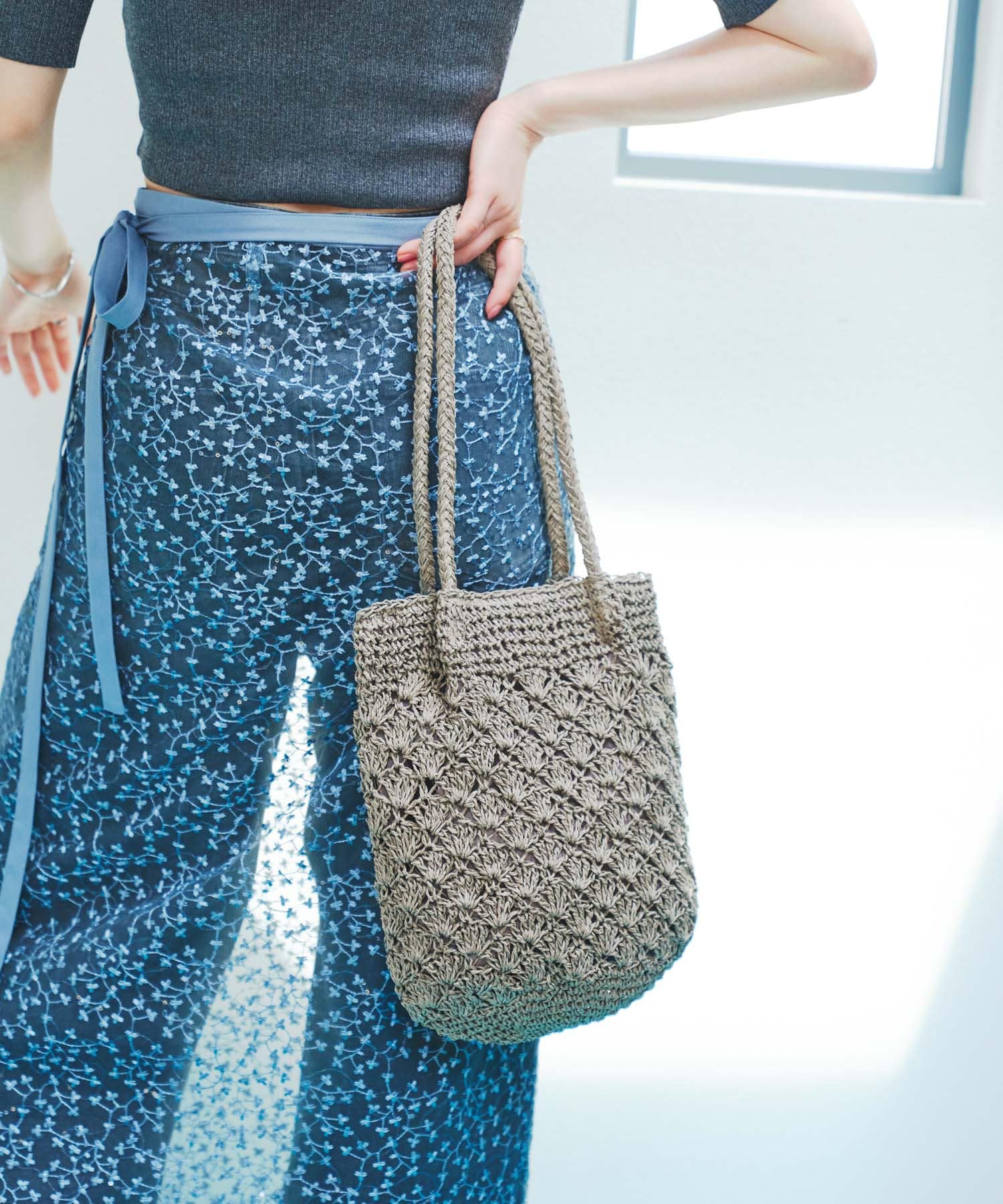 ペーパーショルダートートバッグ GRAY one