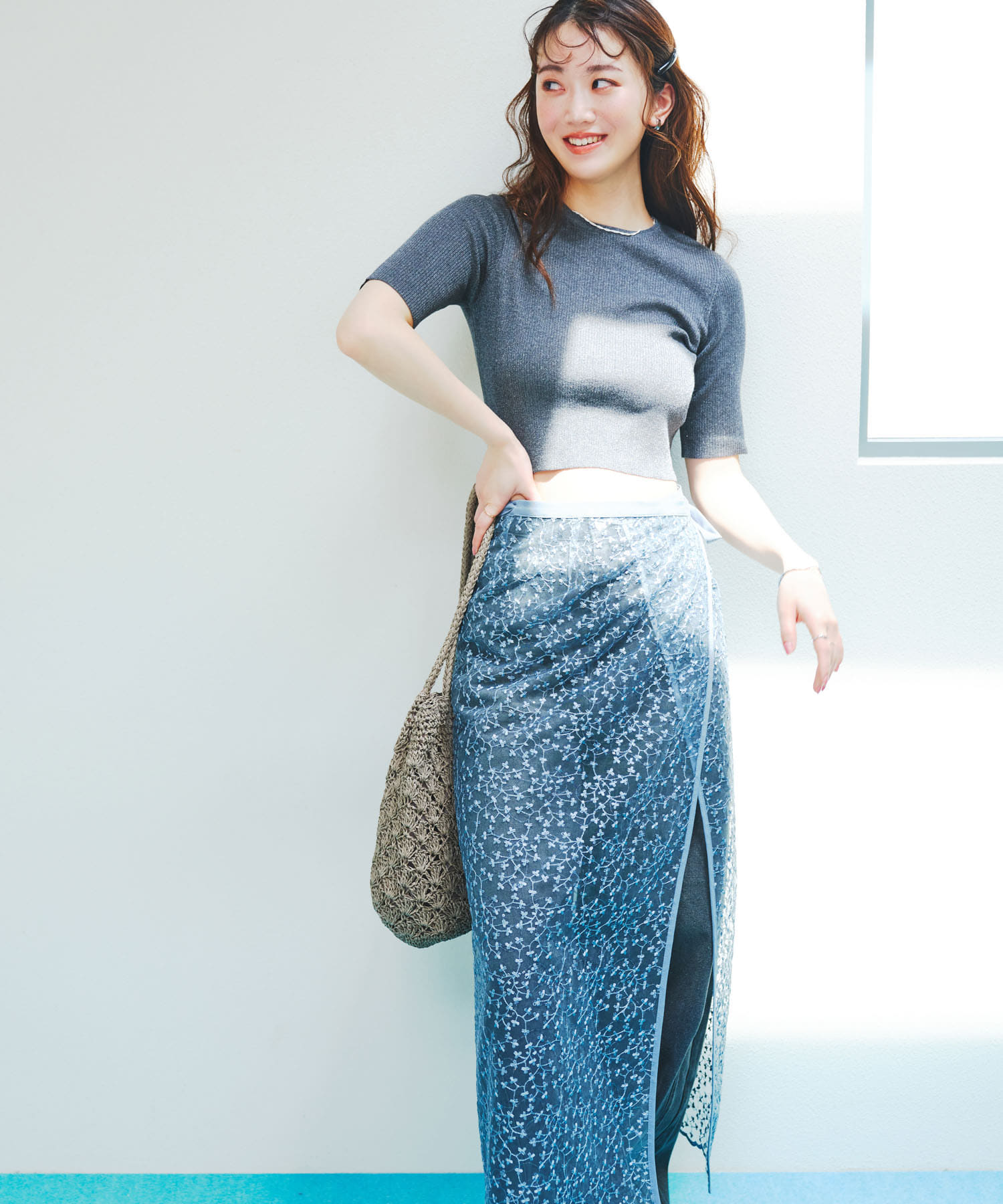 ペーパーショルダートートバッグ GRAY one