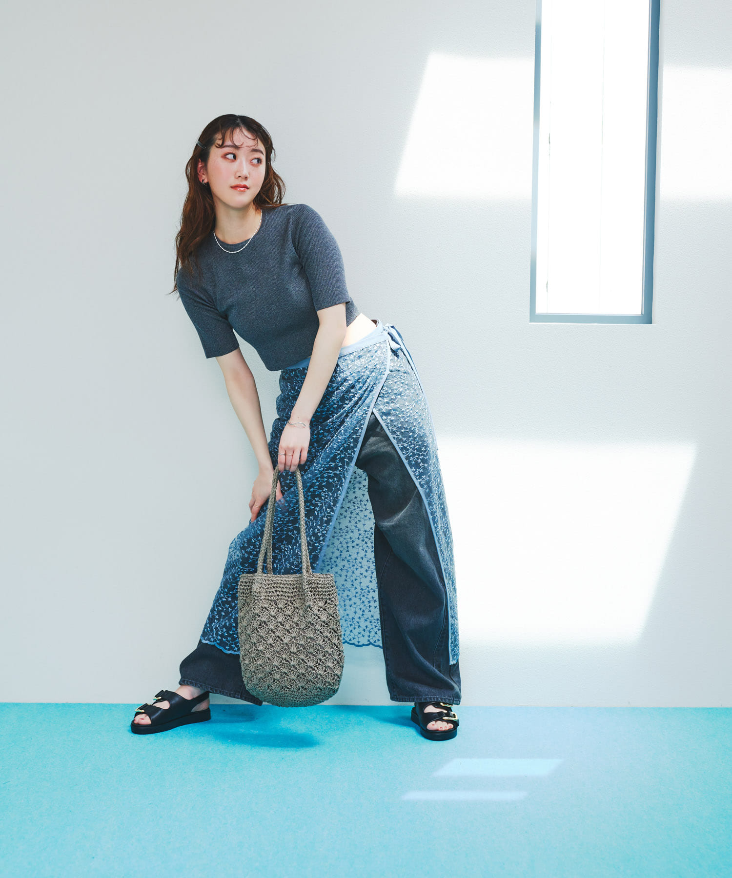 ペーパーショルダートートバッグ GRAY one