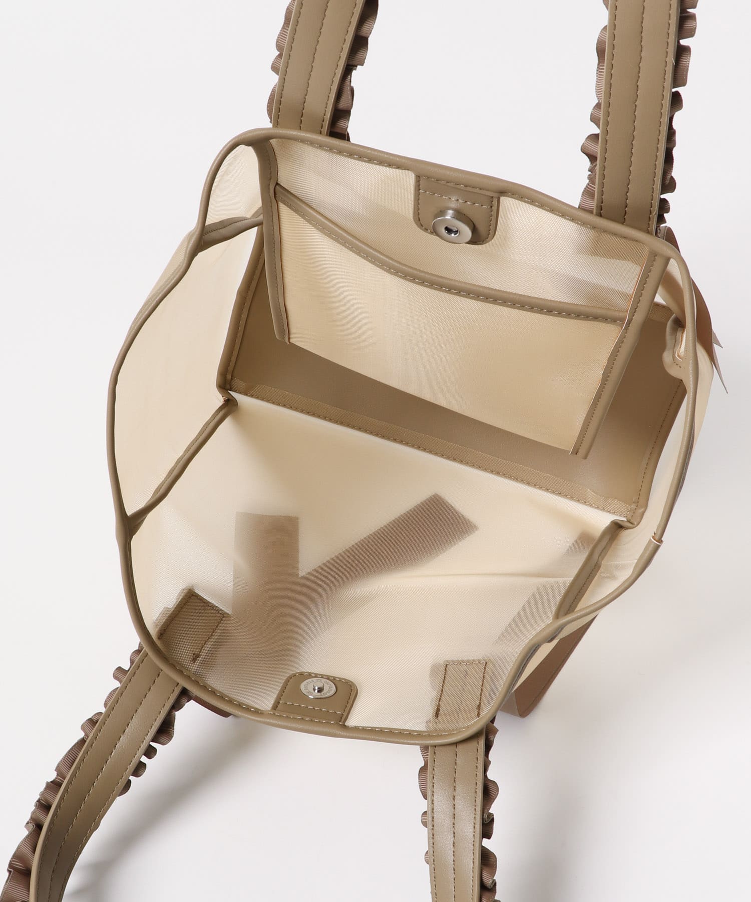 フリルハンドルシアーバッグ BEIGE one