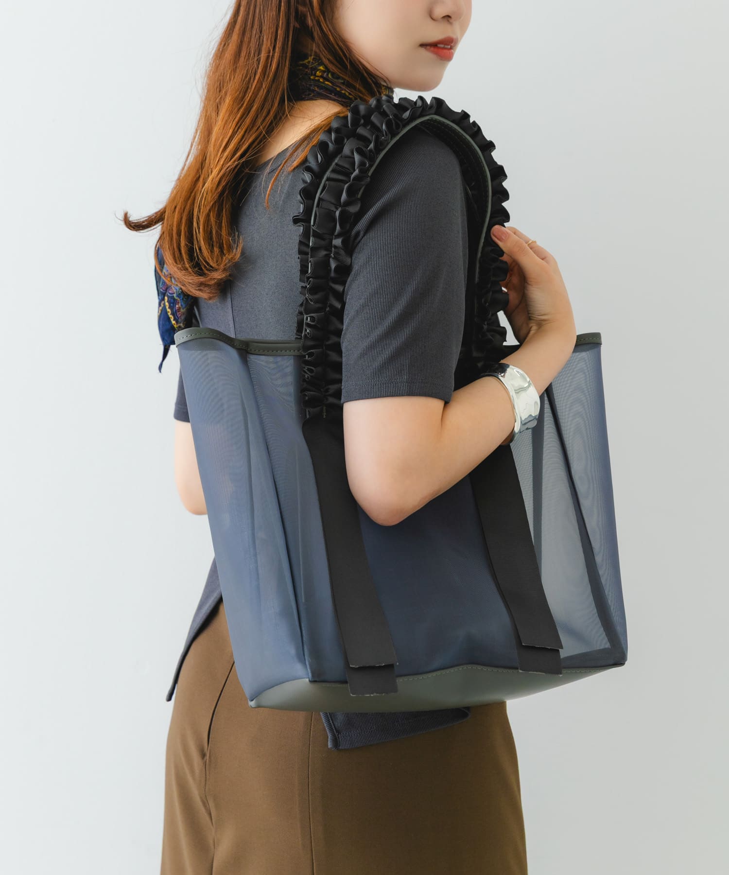 フリルハンドルシアーバッグ GRAY one