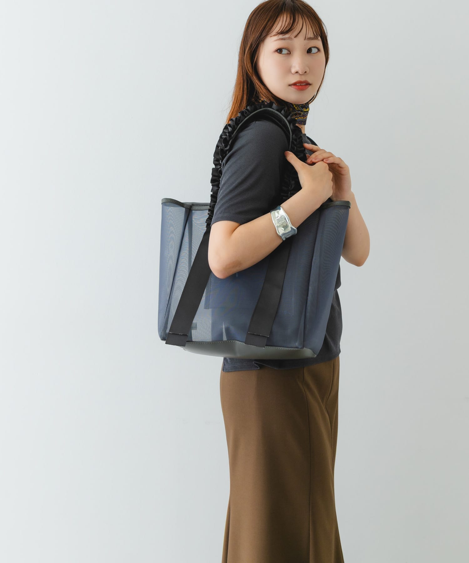 フリルハンドルシアーバッグ GRAY one