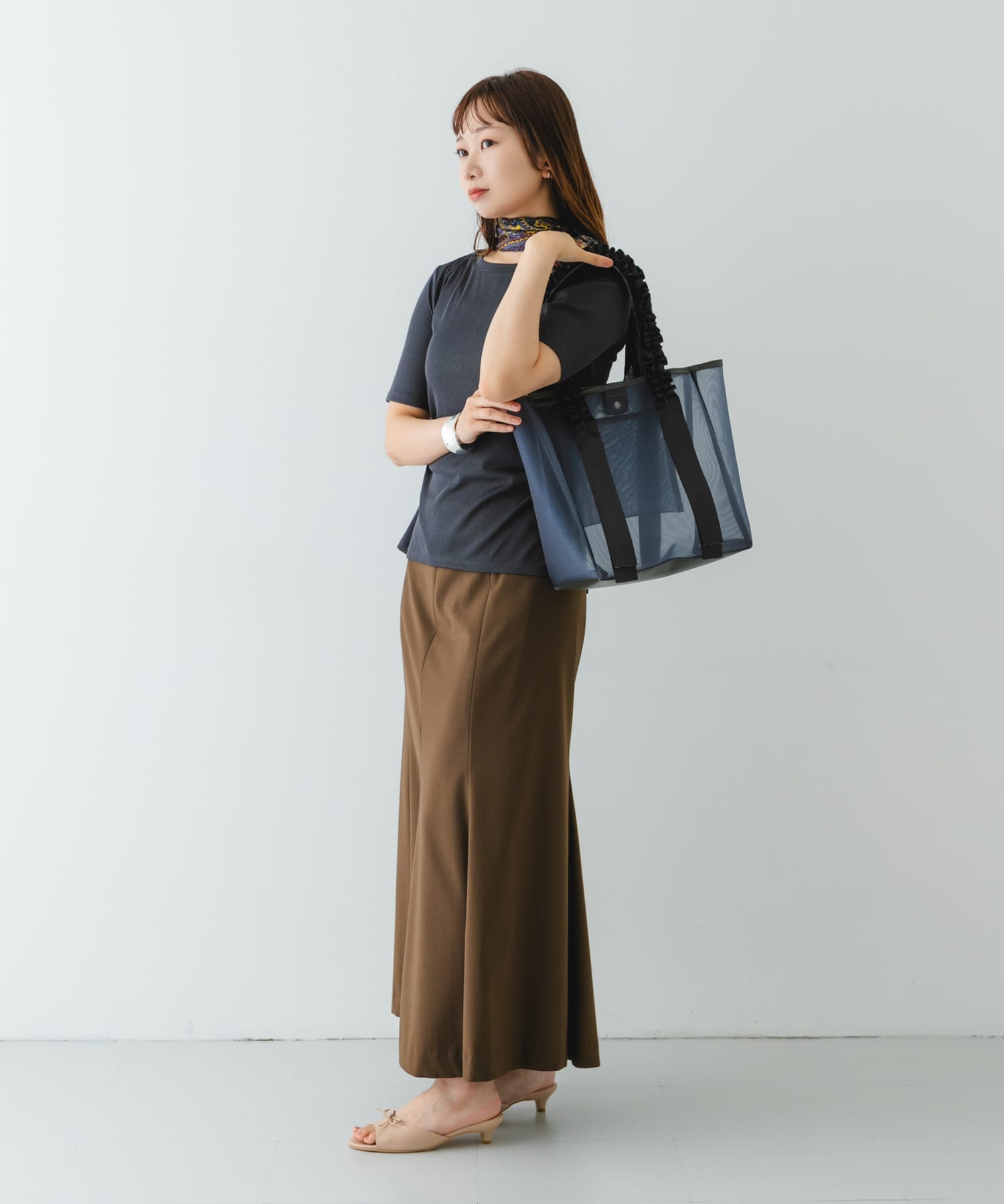 フリルハンドルシアーバッグ GRAY one