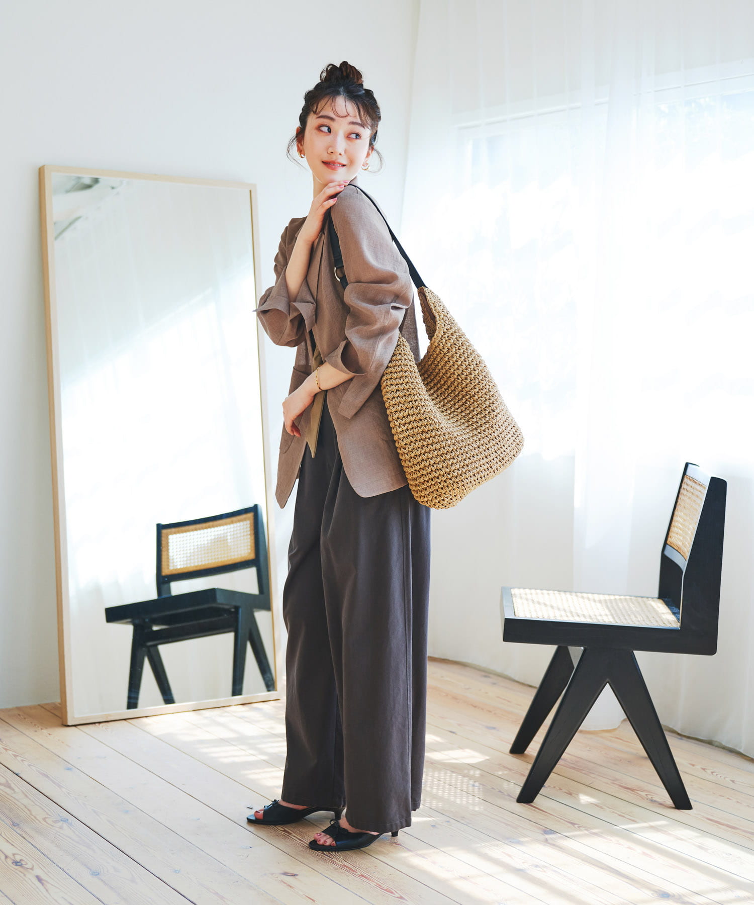 ワンハンドルペーパートートバッグ CAMEL one